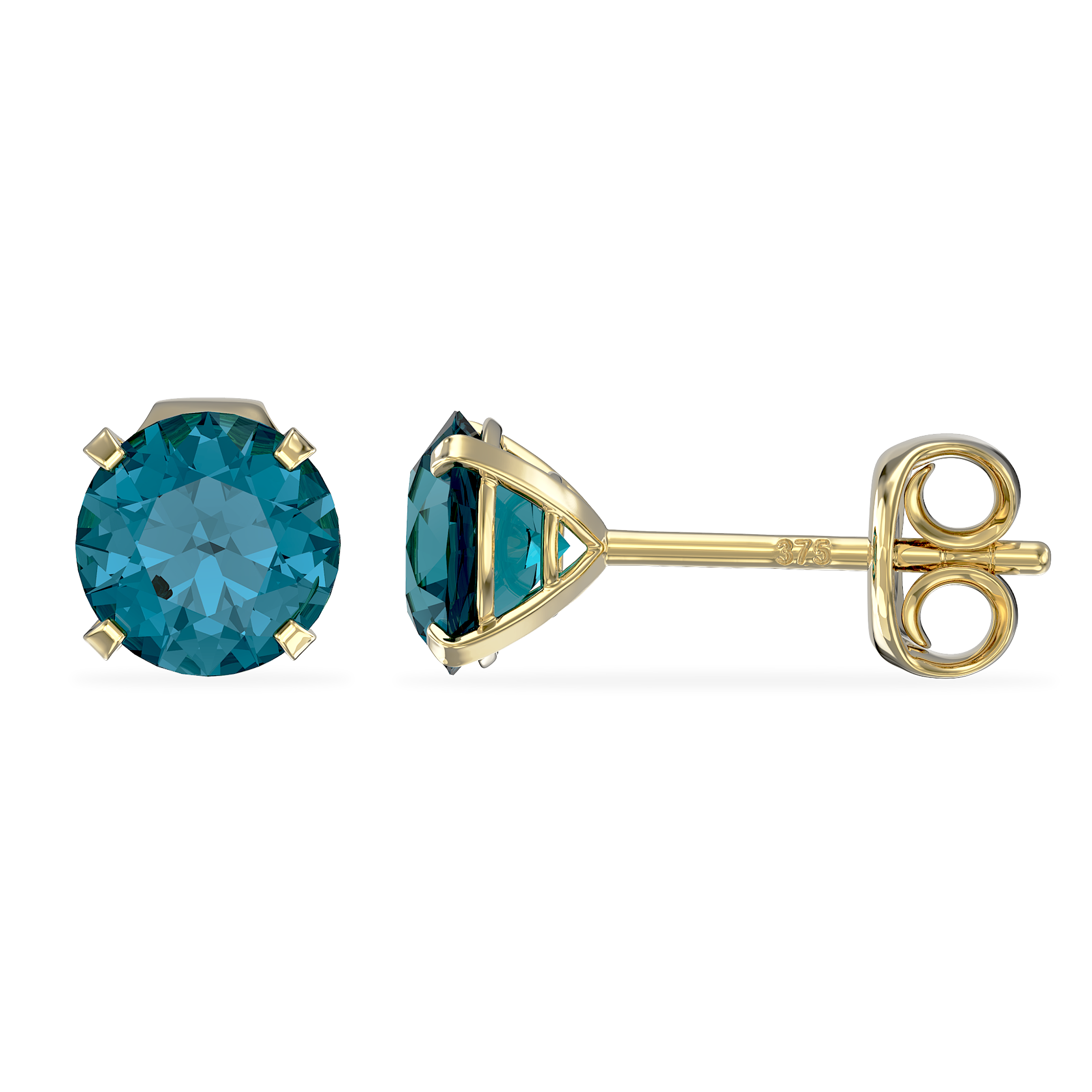 Gold December Birthstone Stud Earrings