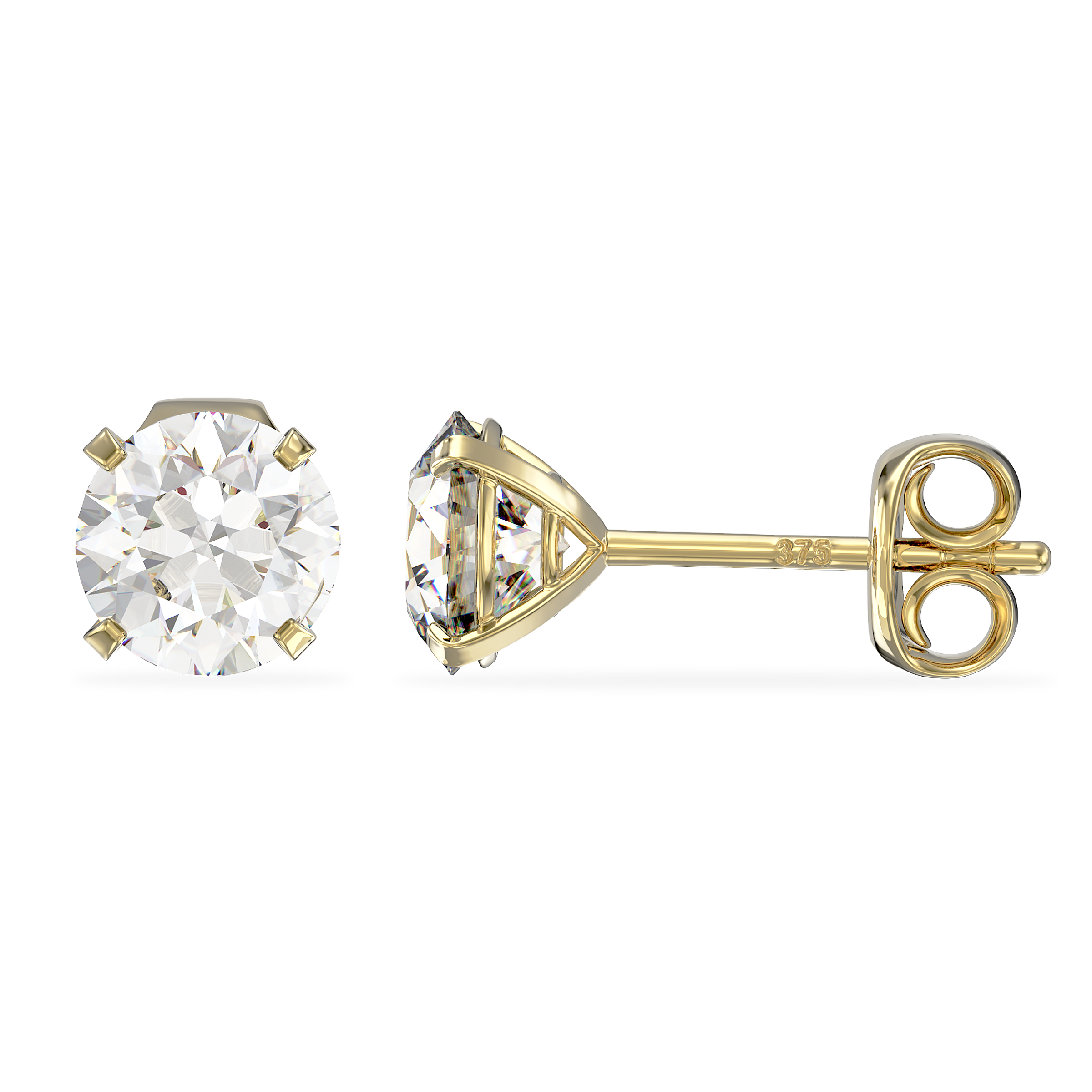 Gold April Birthstone Stud Earrings