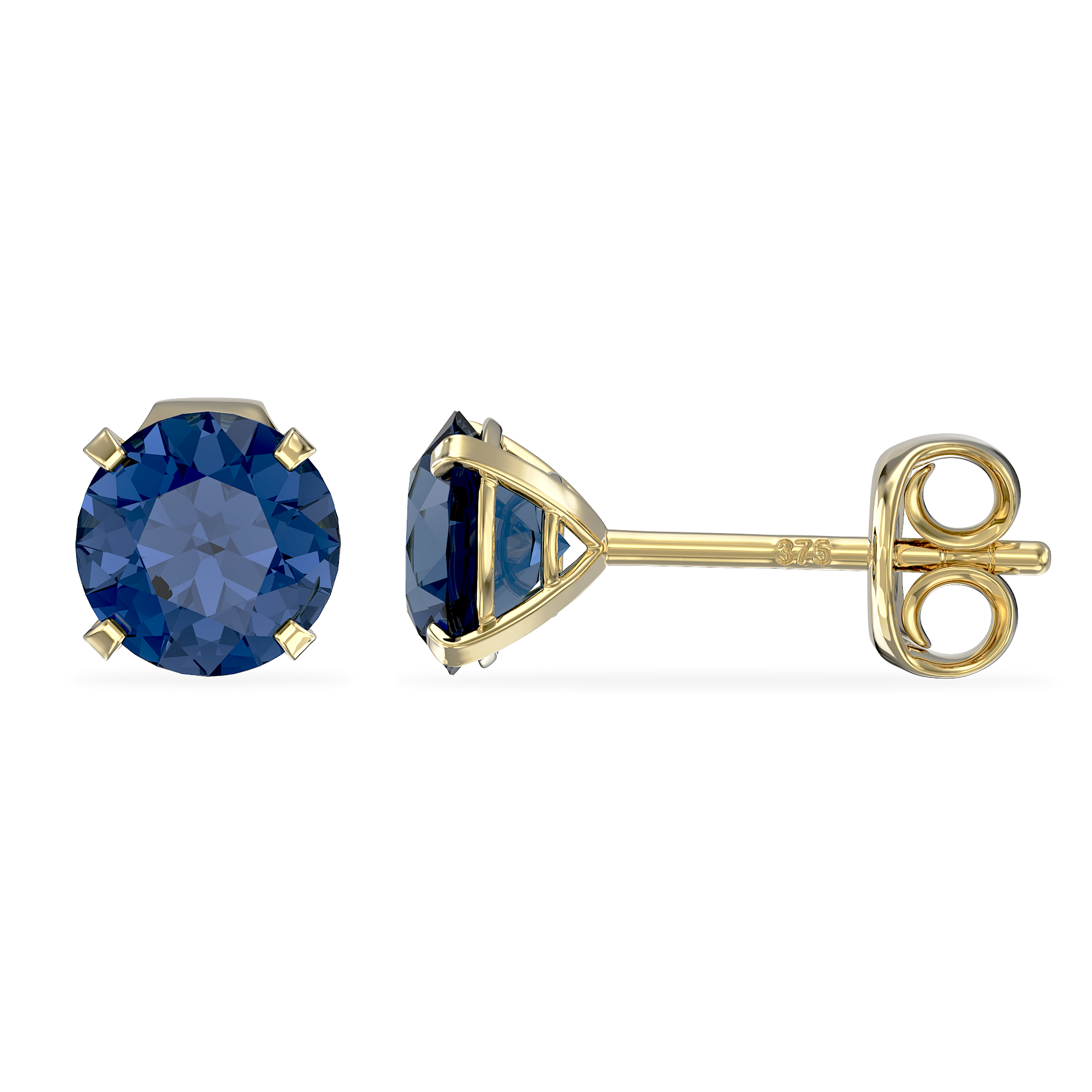 Gold September Birthstone Stud Earrings