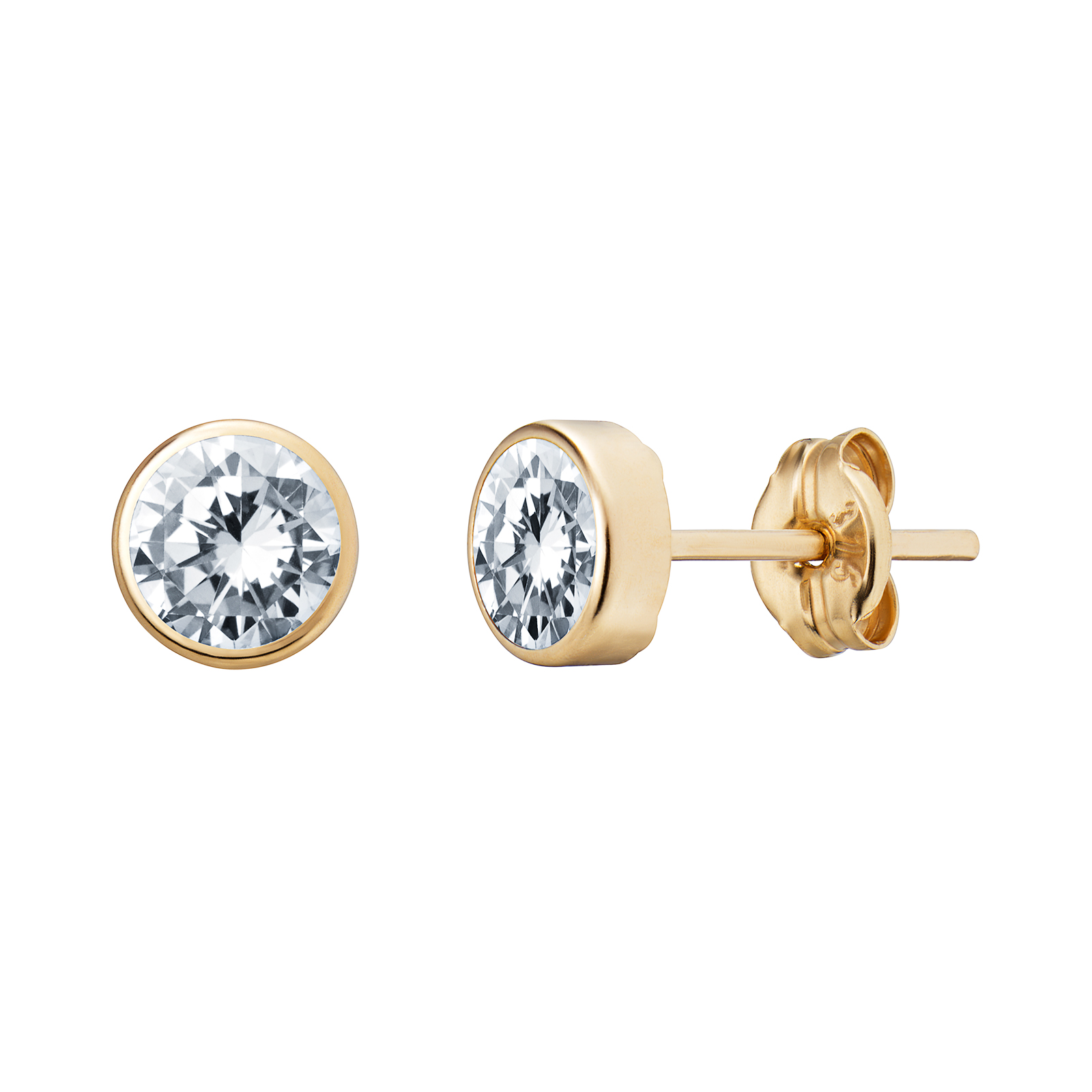 9ct Gold CZ Stud Earrings