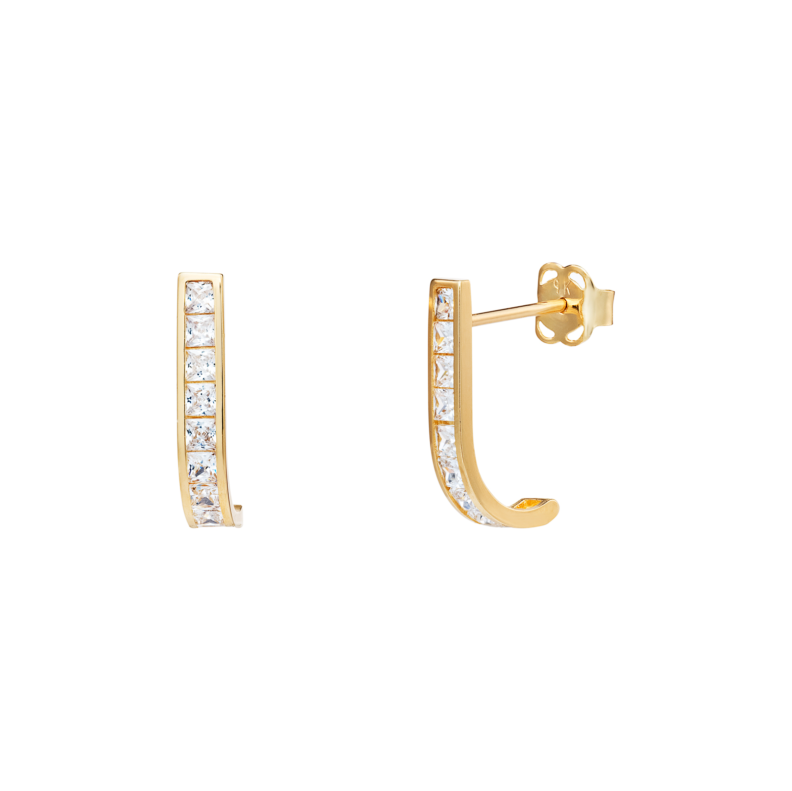 9ct Curved Earrings