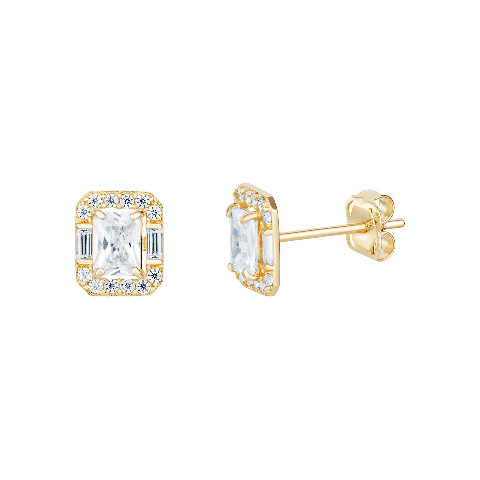 9ct Rectangle Stud Earrings