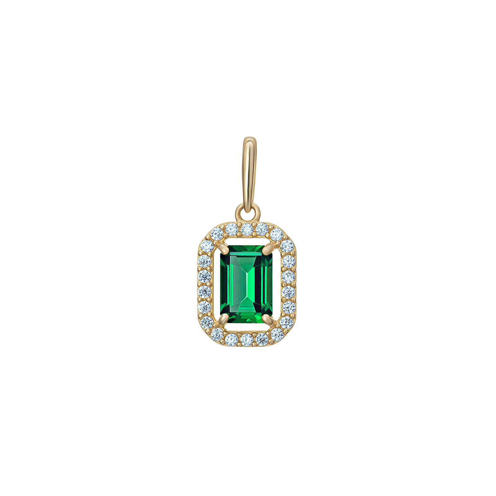 9CT CZ Emerald Cut Pendant