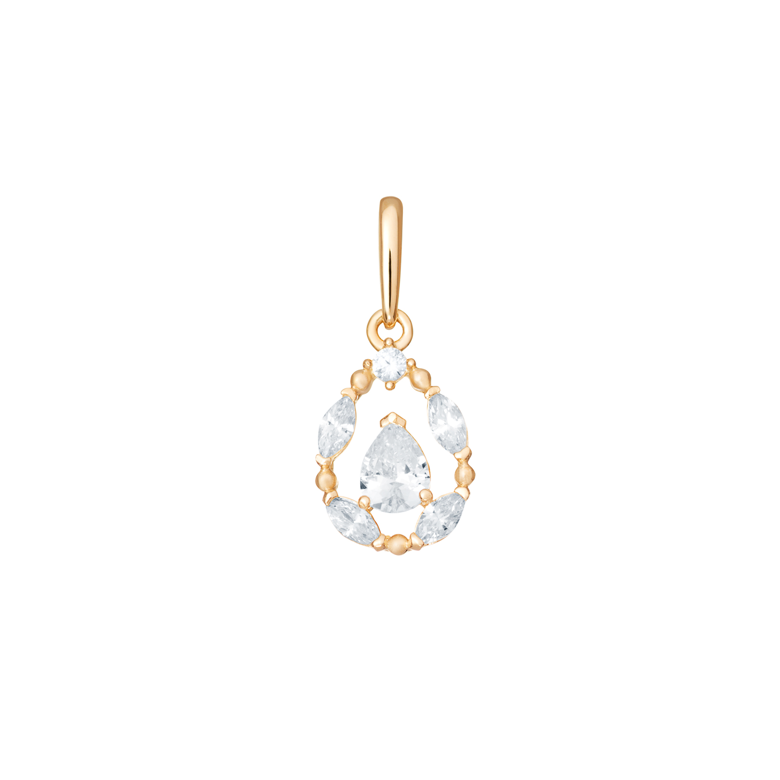 9ct CZ Oval Pendant