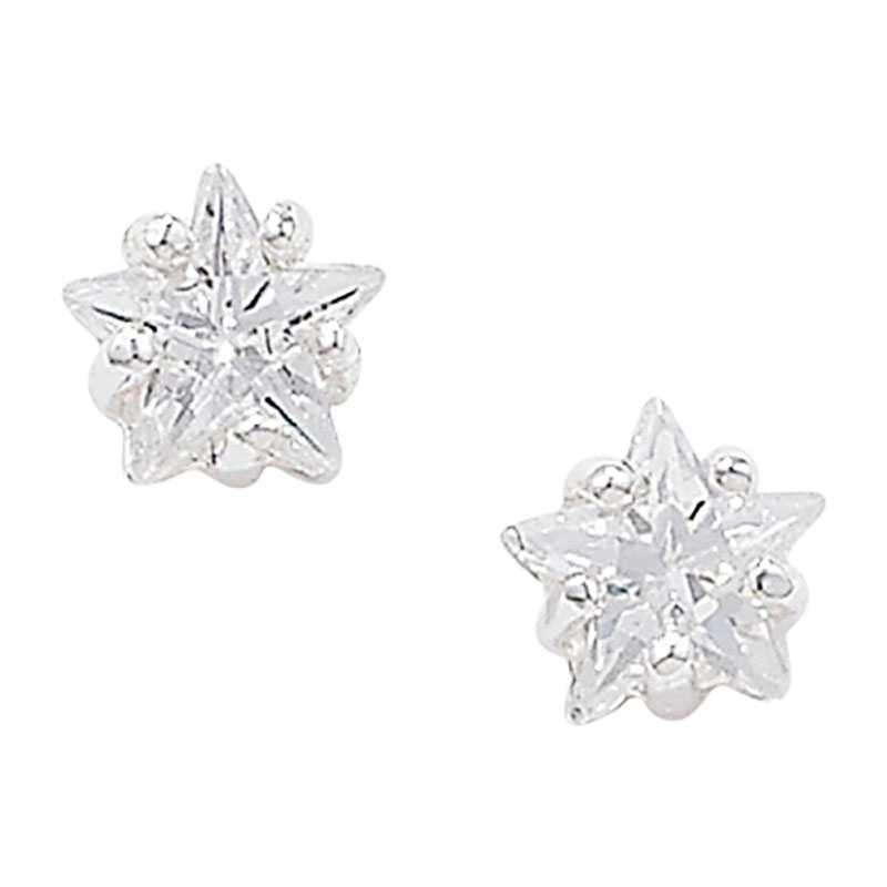 S/S 5x5 Star CZ Earrings