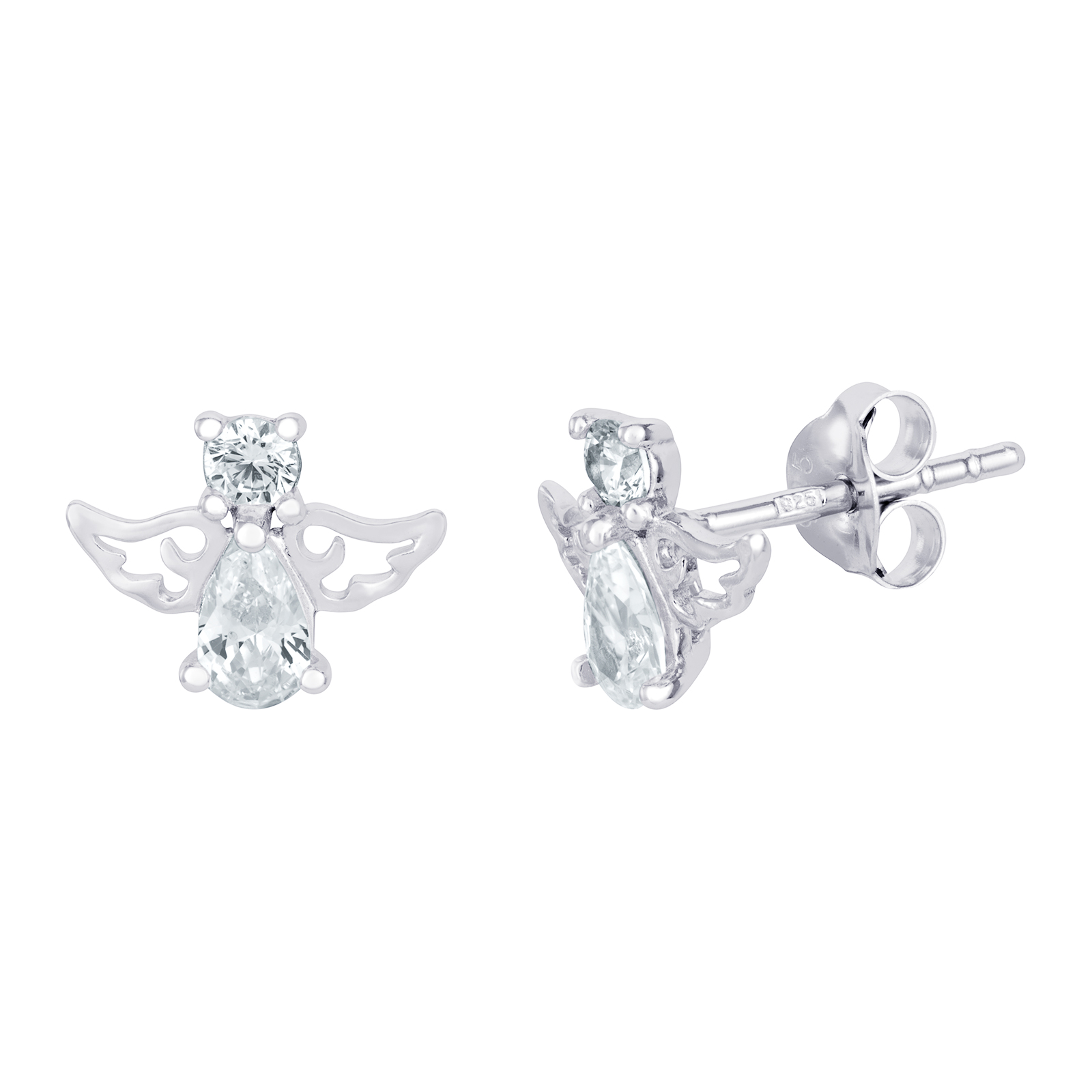 S/S CZ RP Angel Earrings