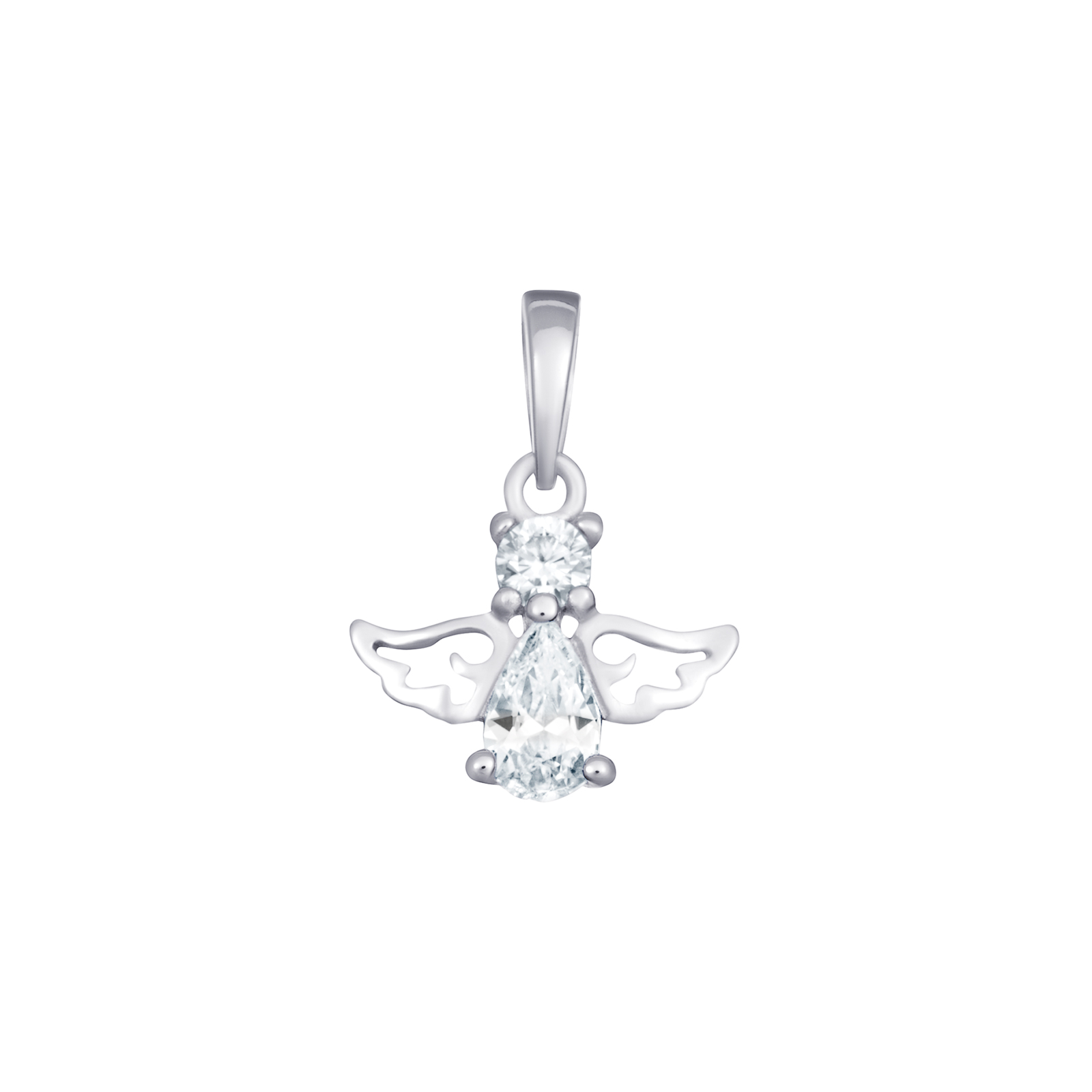 S/S RP CZ Angel Pendant