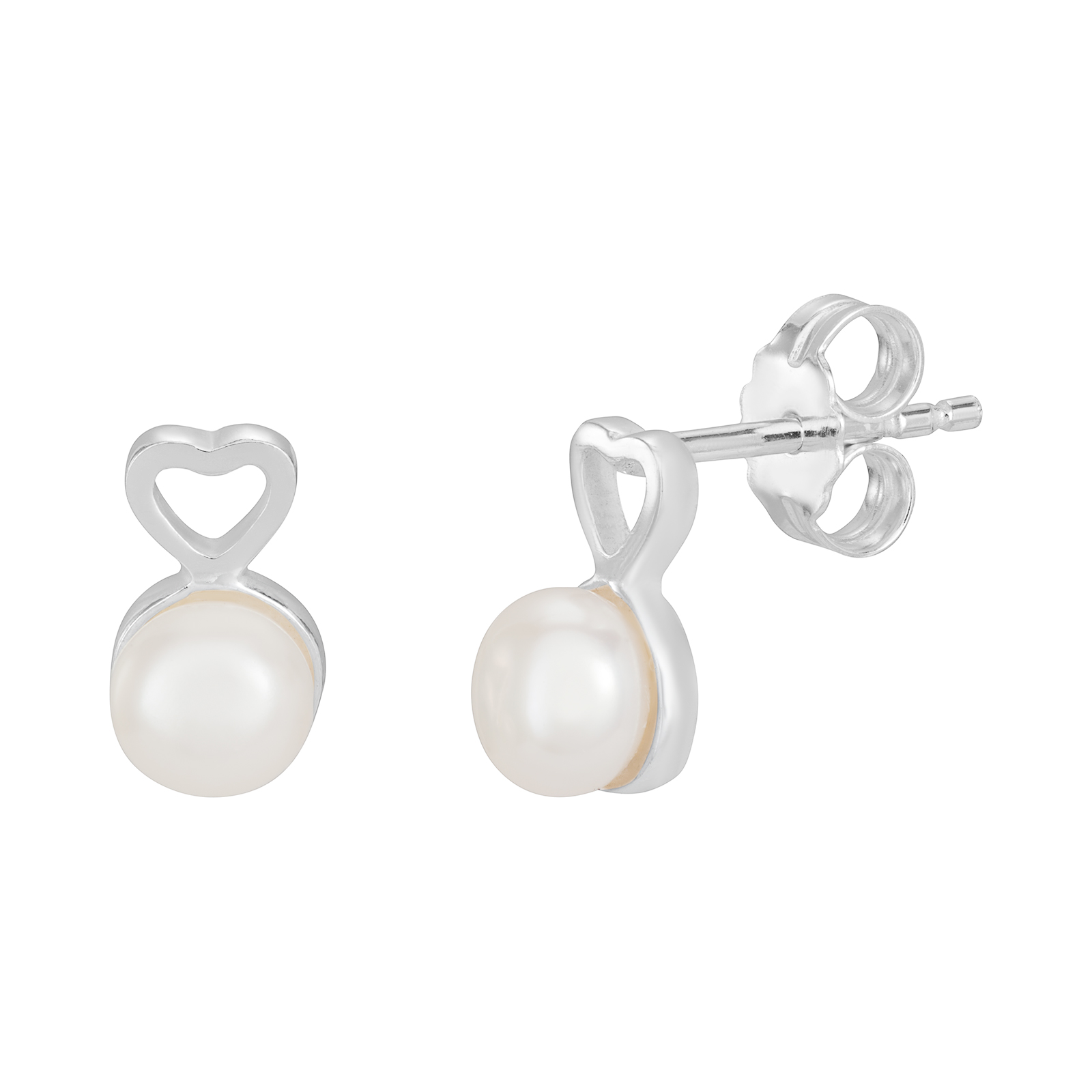 Pearl Heart Earrings