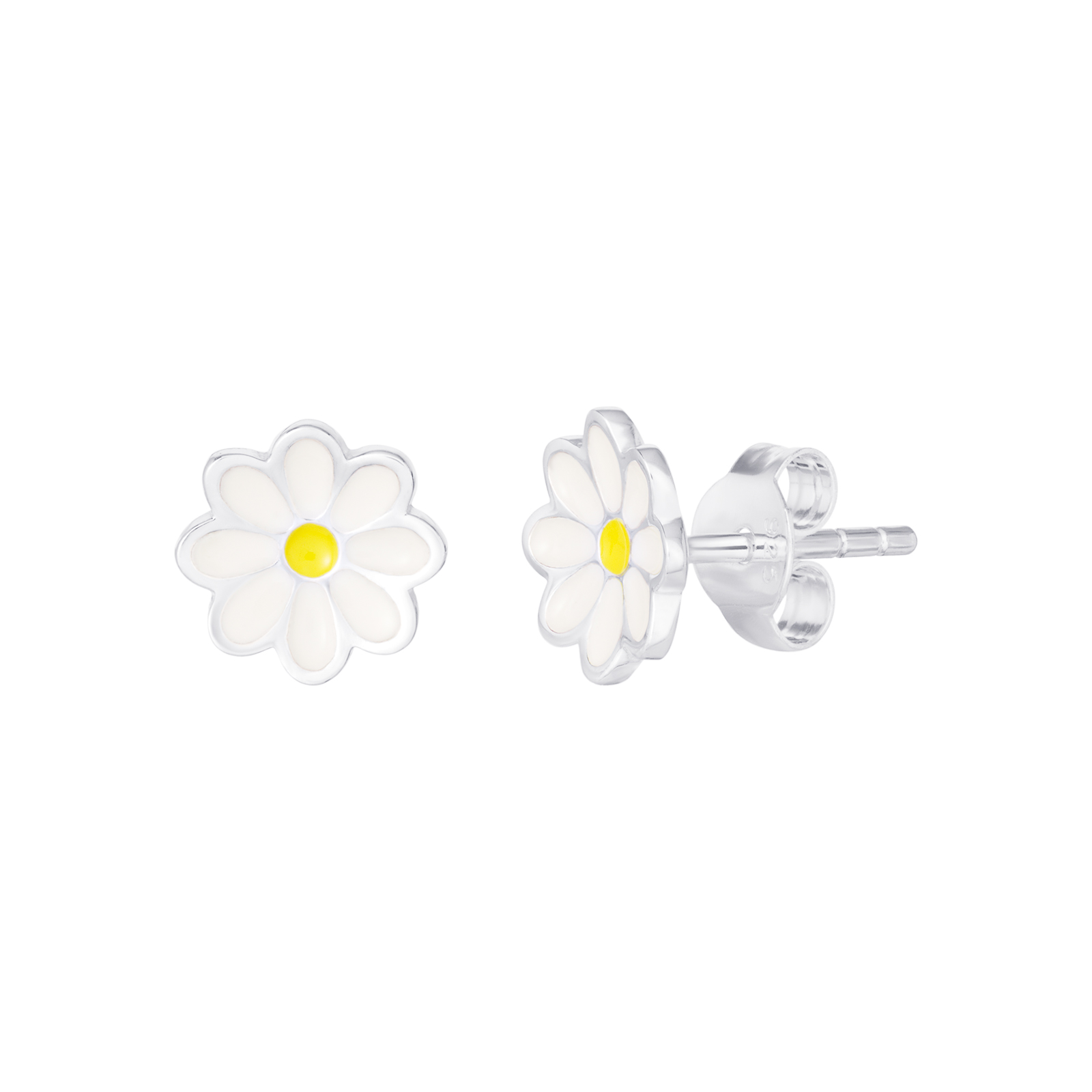 S/S Kids White Flower Earrings