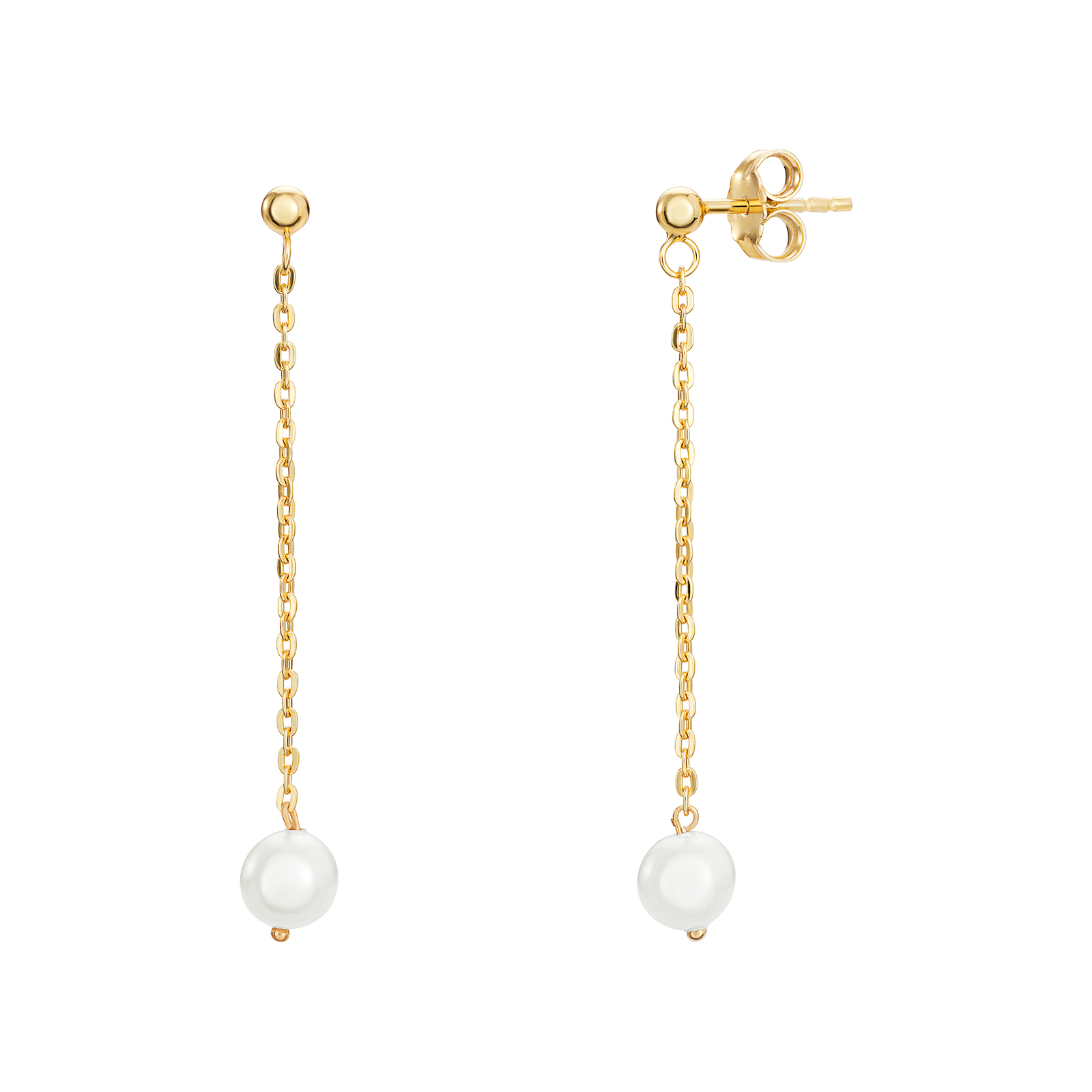 S/S G/P Pearl Drop Earrings