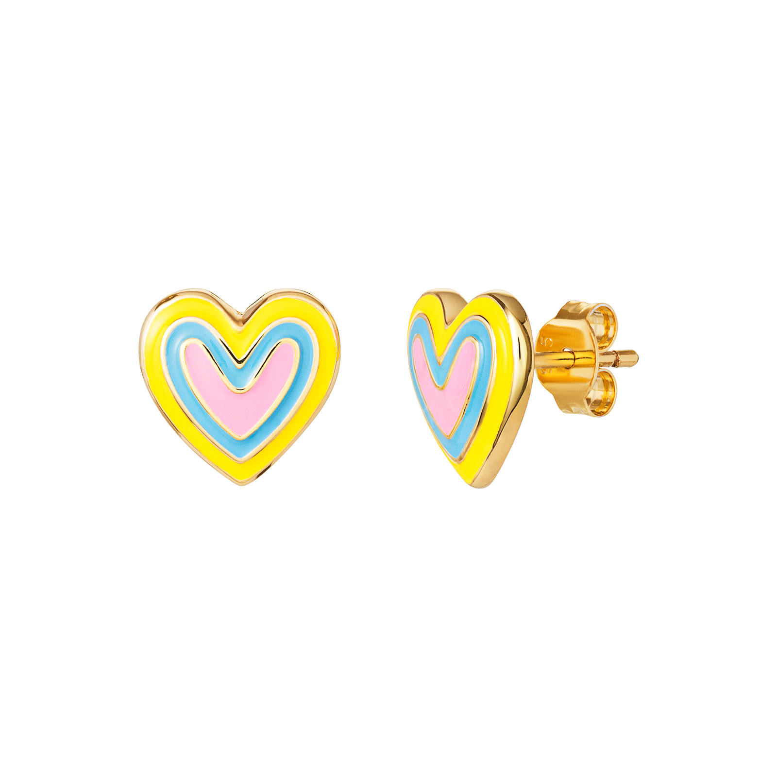 S/S Coloured Heart Earrings