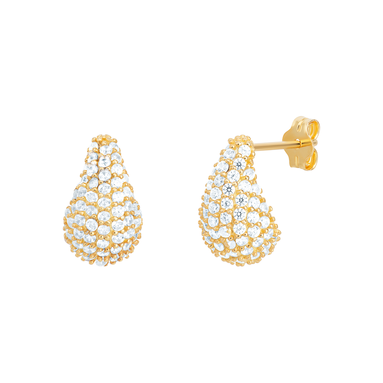 S/S G/P CZ Pear Shape Earrings