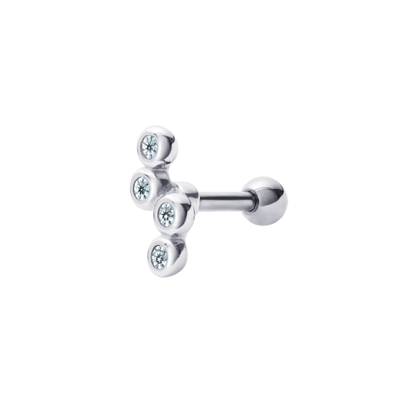 S/S CZ R/P Single Stud Earring