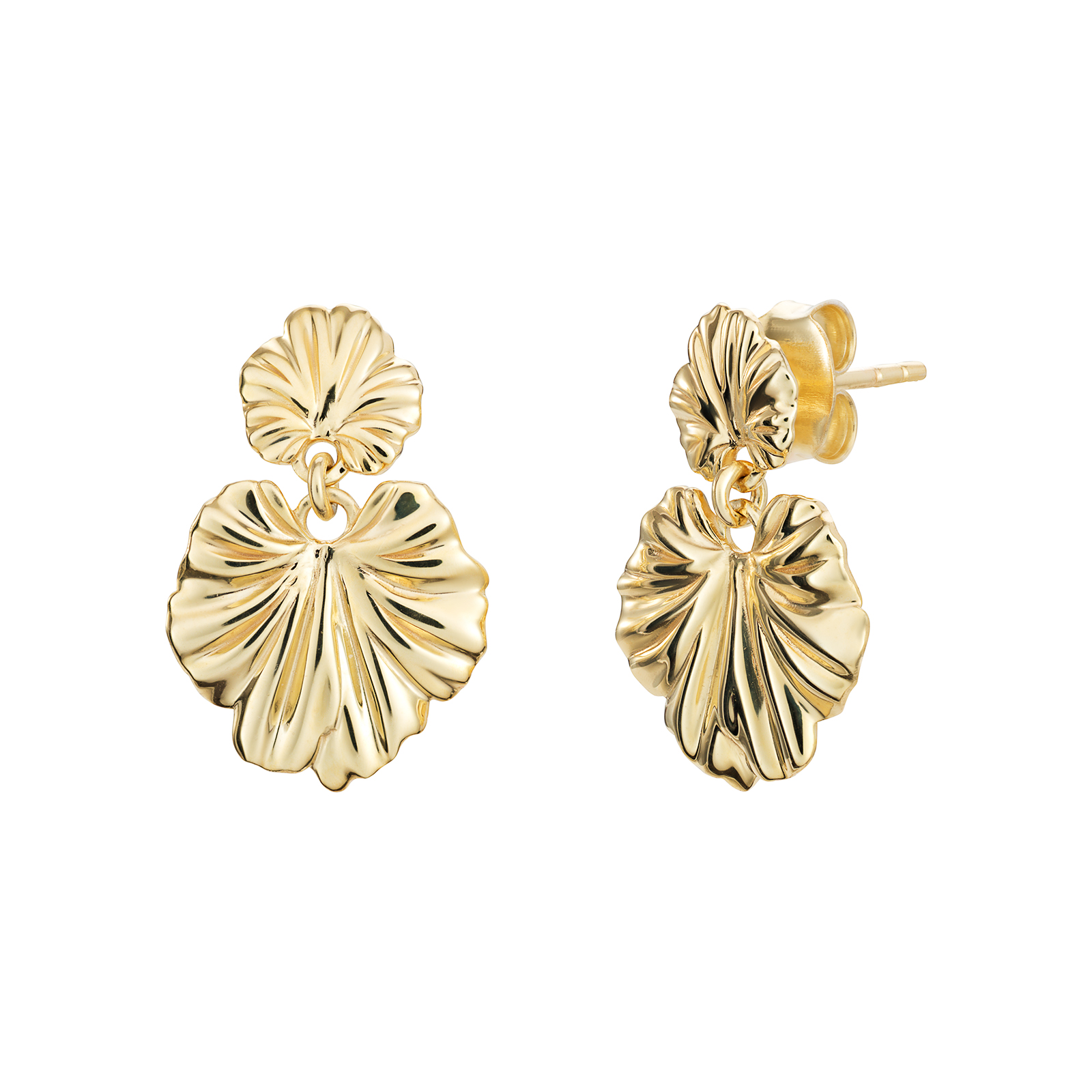 S/S G/P Leaf Style Earrings