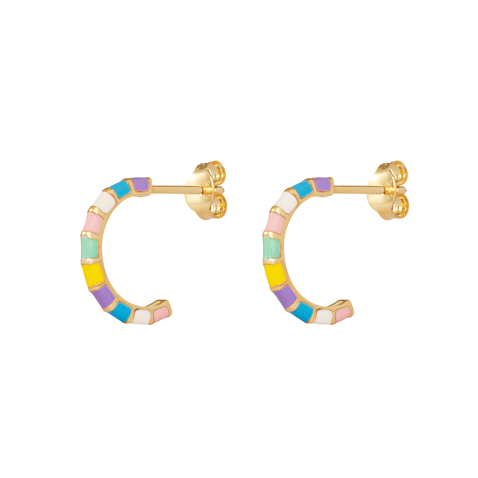 S/S G/P Multicoloured Hoop Earrings