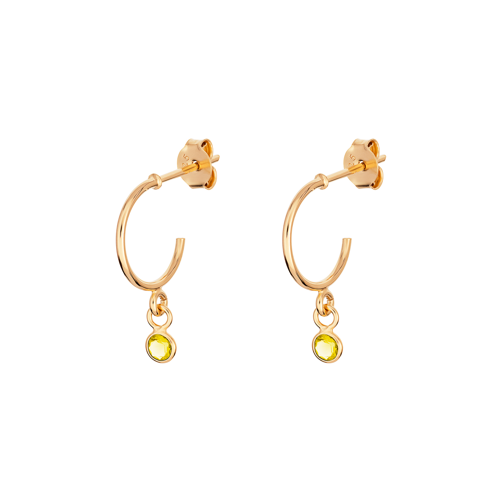 S/S C/Z CITRINE G/P HOOP E/R