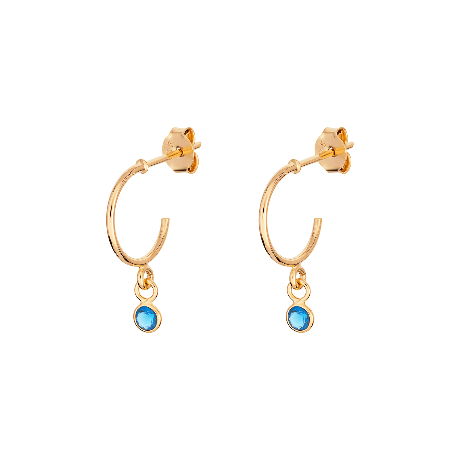 S/S C/Z BLUE TOPAZ G/P HOOP E/R