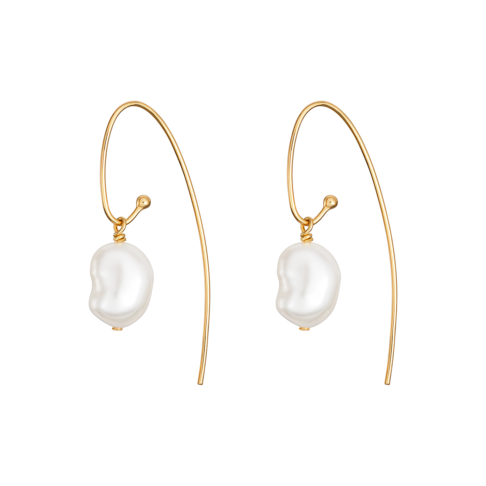 S/S G/P Drop Pearl Earrings