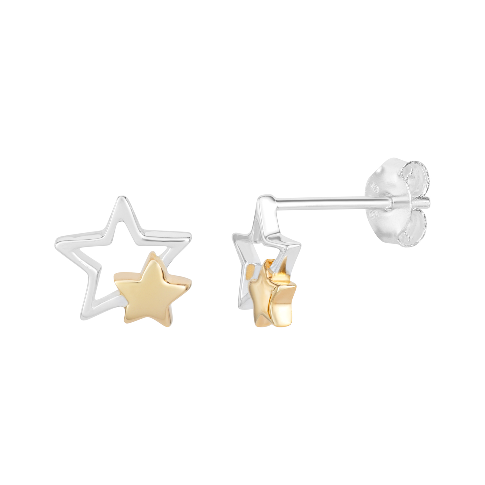 S/S G/P CZ star Earrings