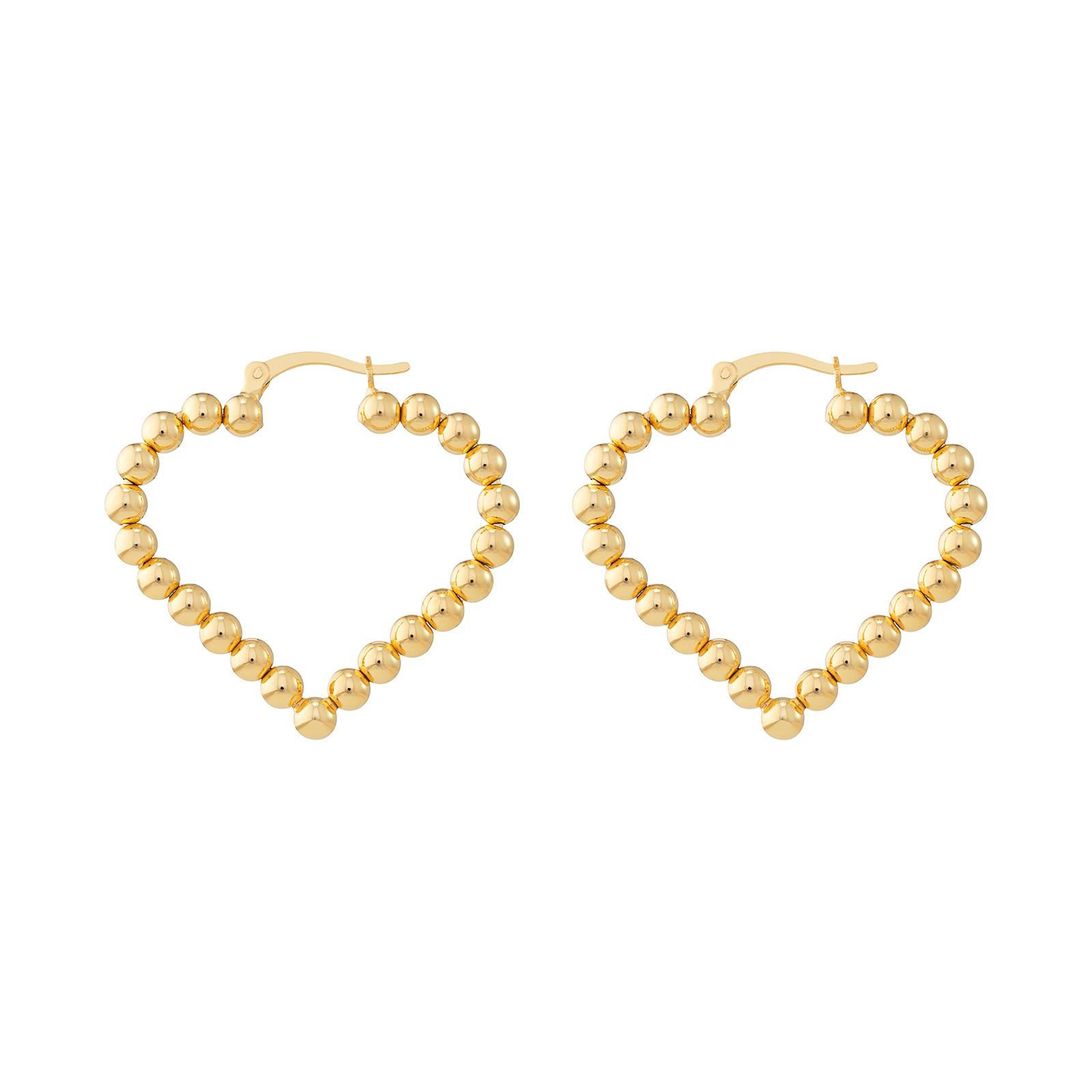 S/S G/P Beaded Heart Earrings