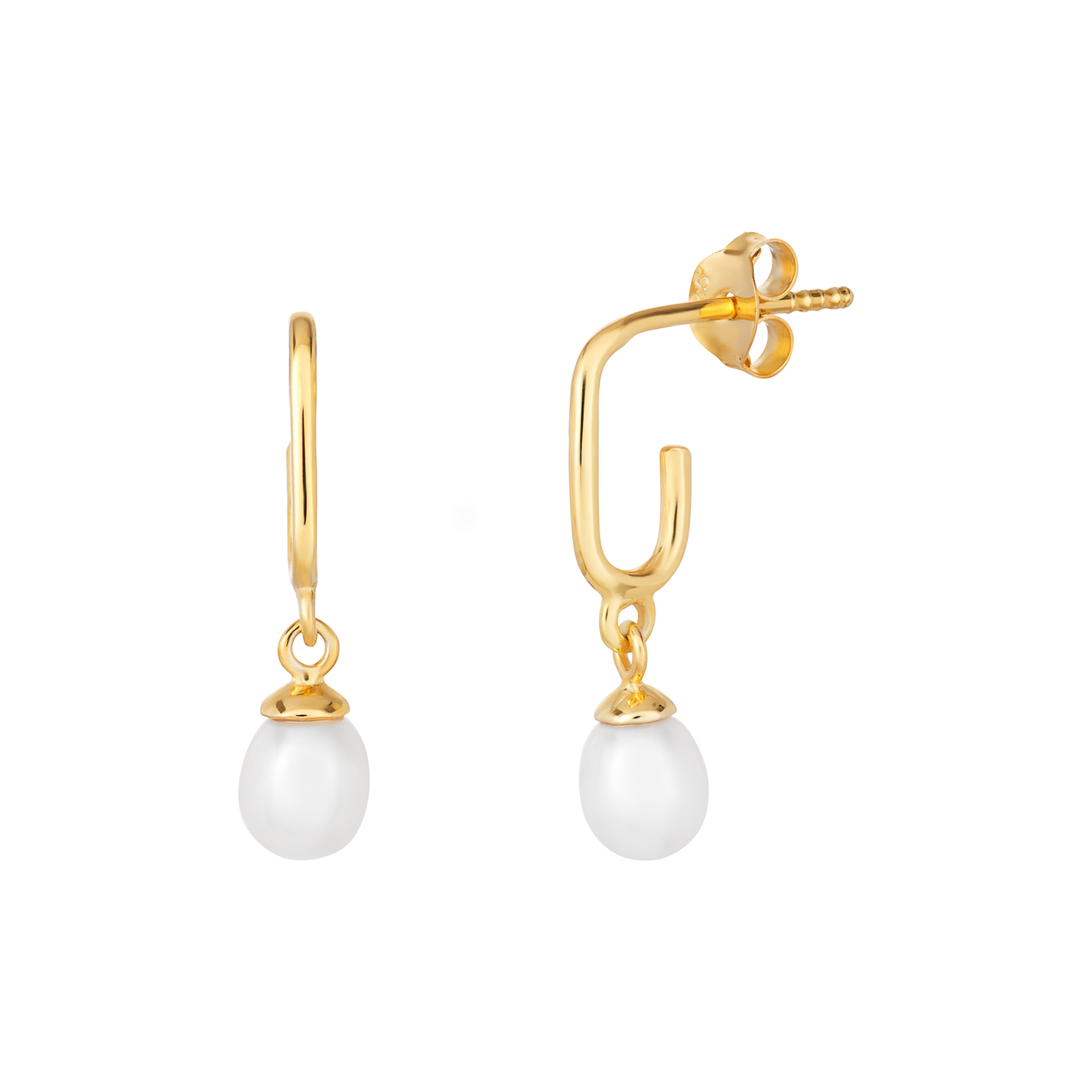 S/S G/P Drop Pearl Earrings