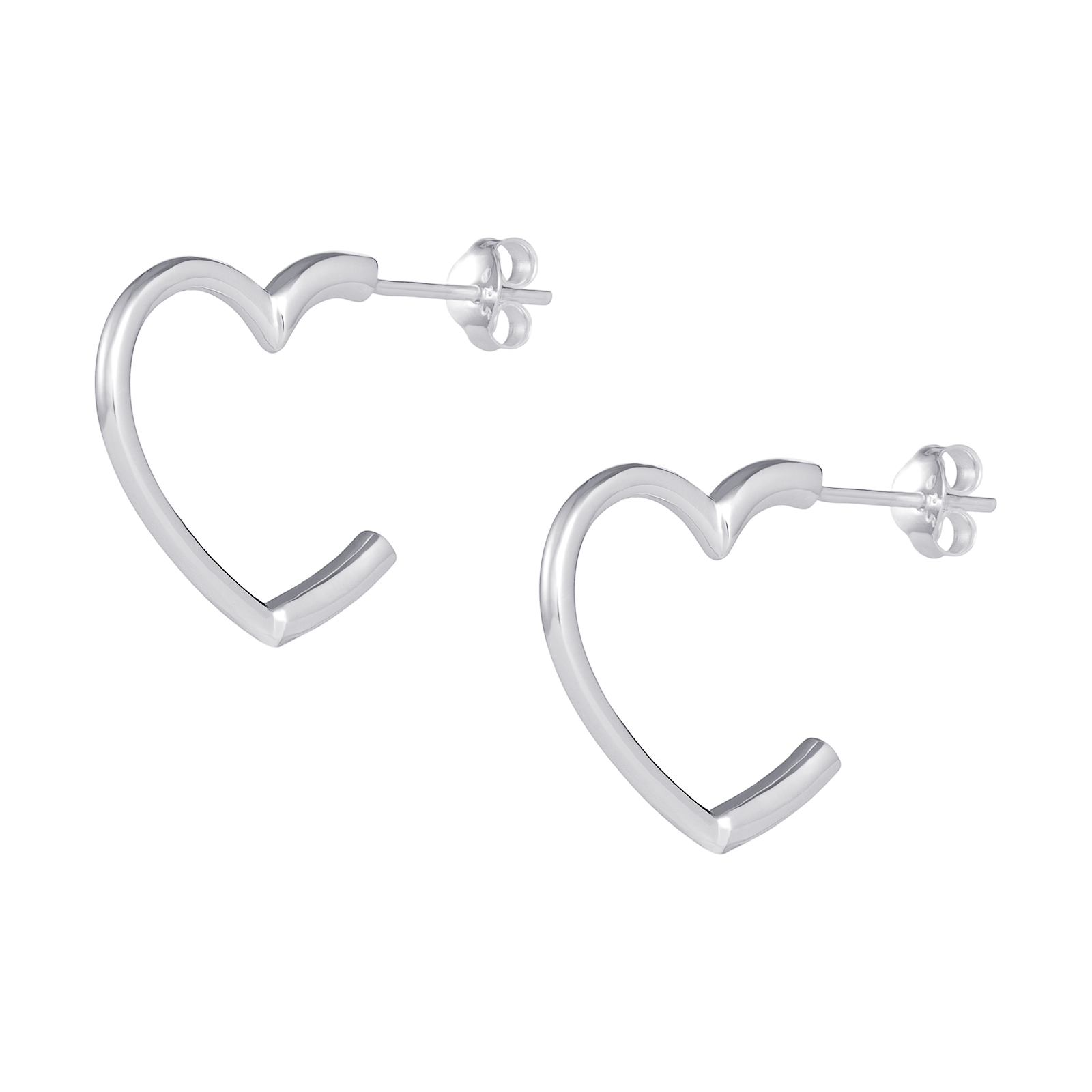 S/S Heart Style Hoop Earrings