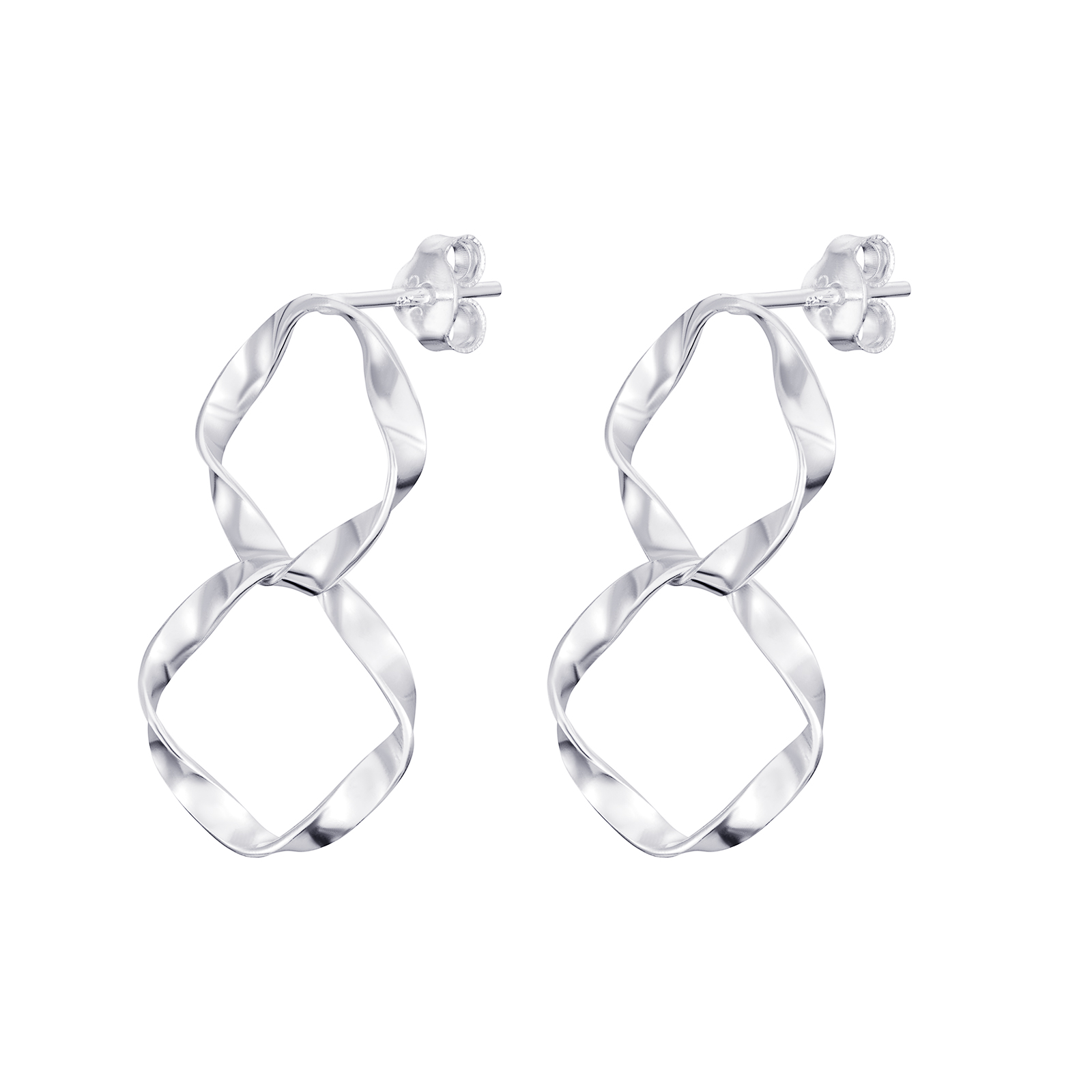 S/S Two Drop Twist Earrings