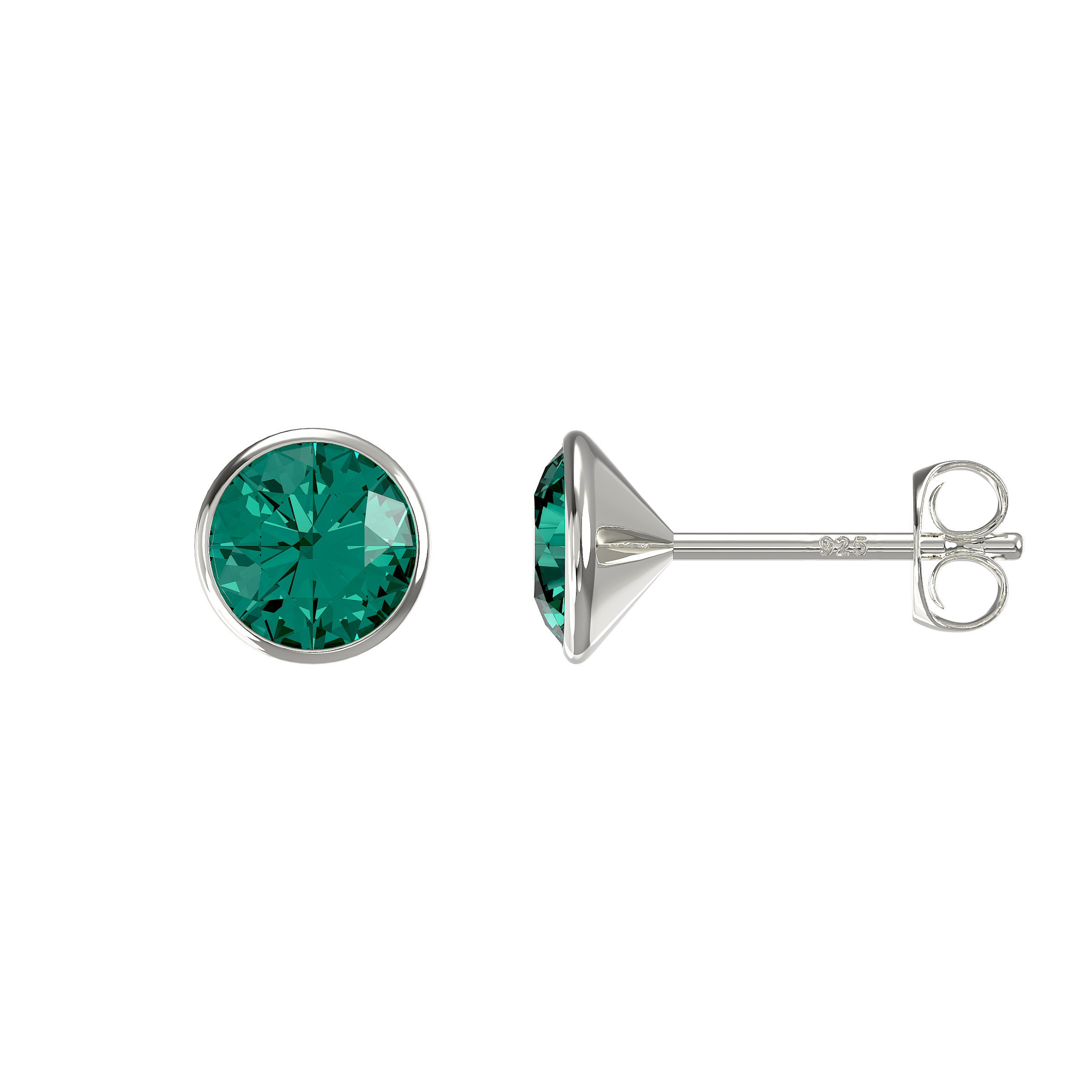 Emerald CZ Stud Earrings