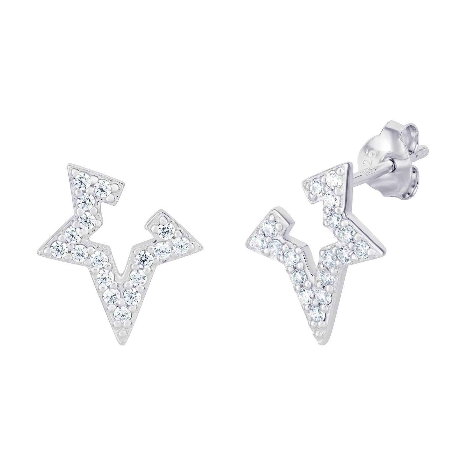 S/S R/P CZ Star Earrings