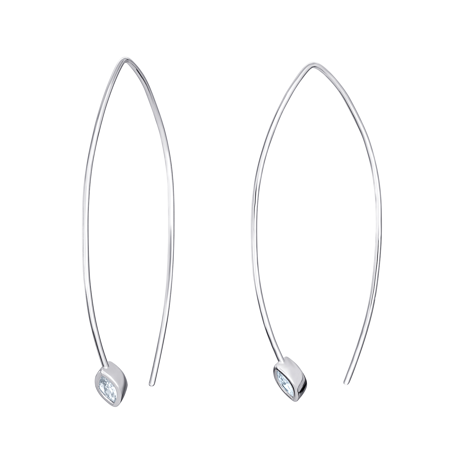 S/S CZ R/P Classic Drop Earrings