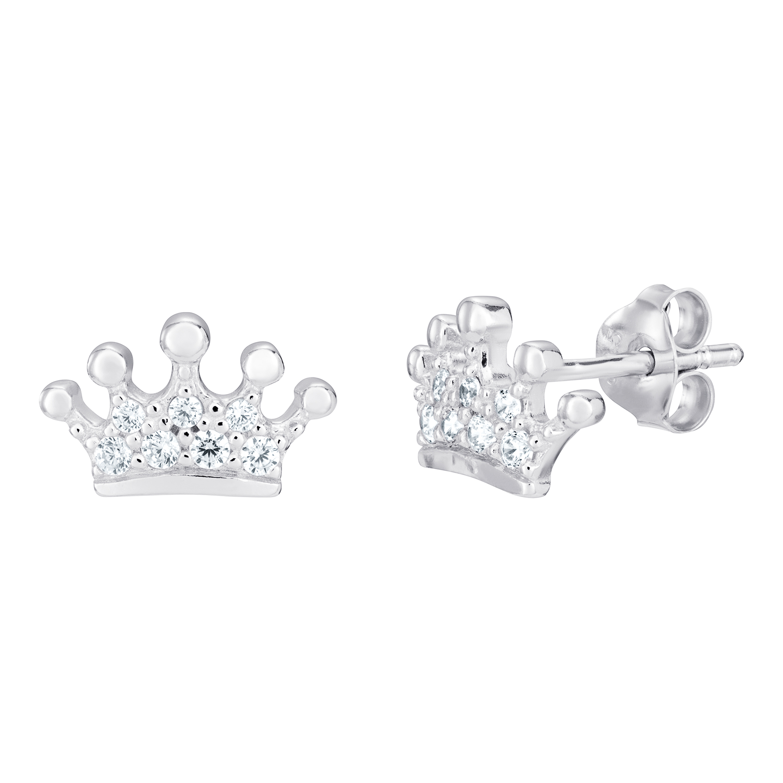 S/S R/P CZ Crown Earrings