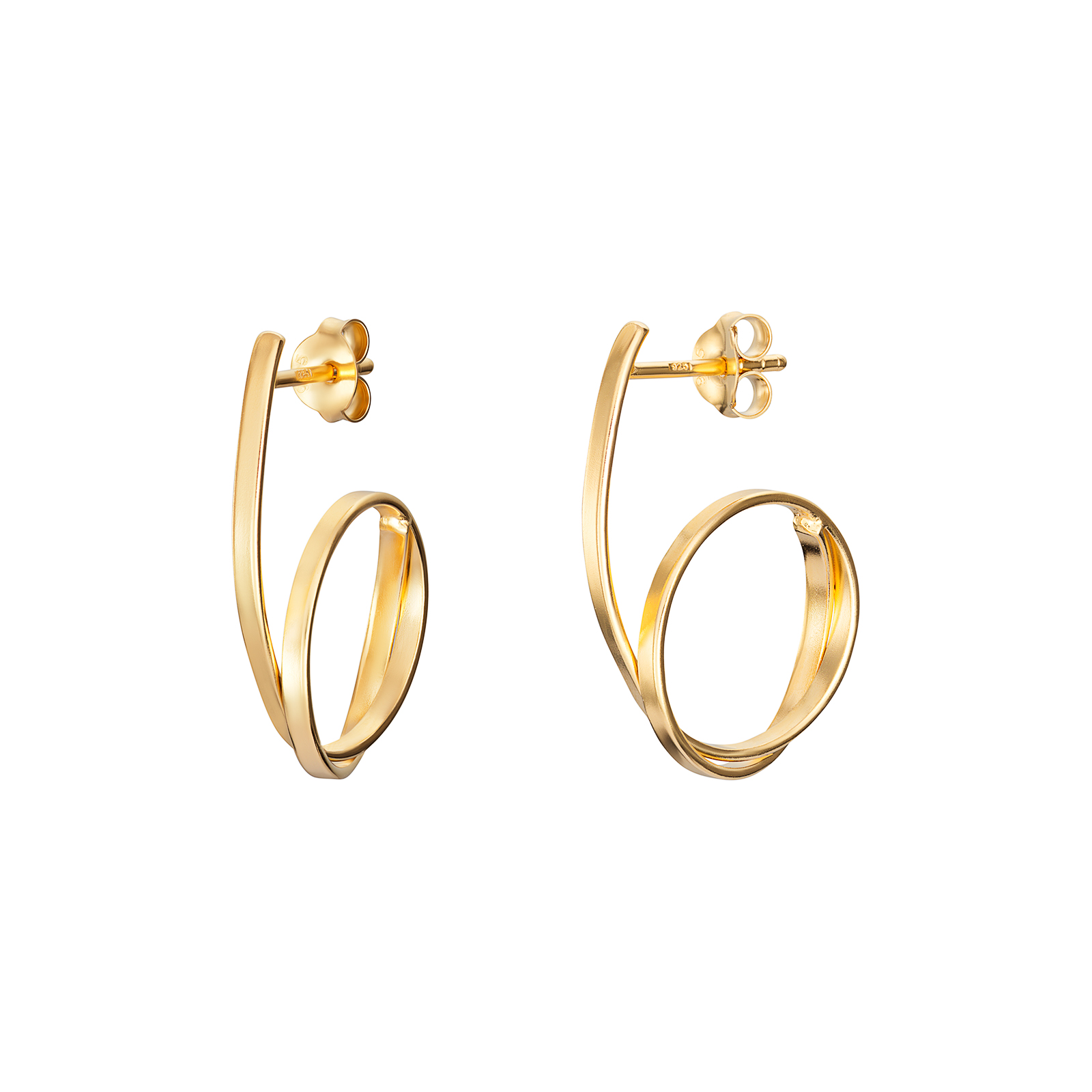 S/S G/P Double Twist Hoop Earrings