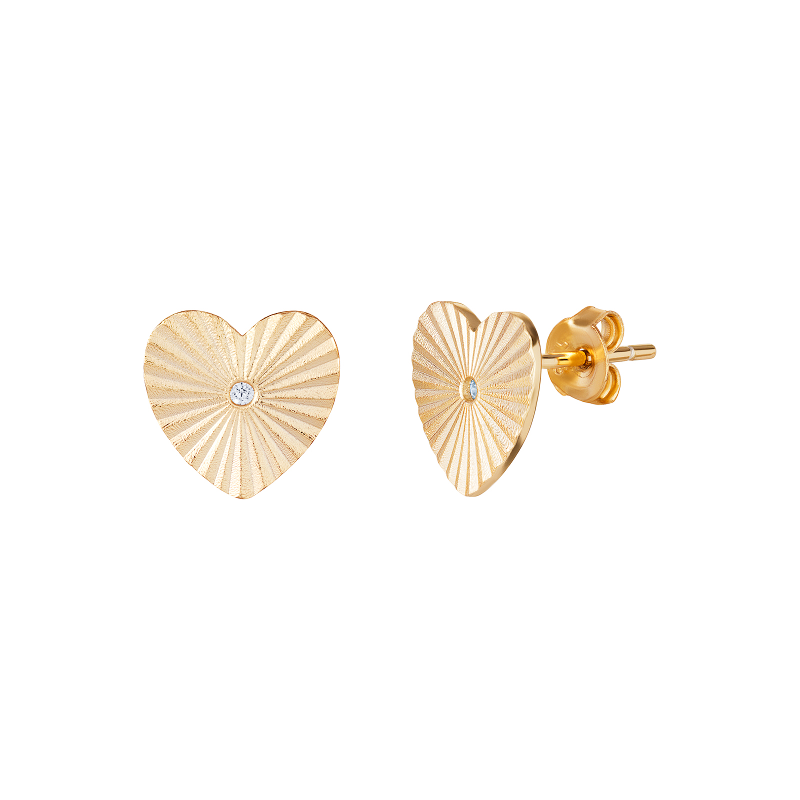 S/S G/P CZ Heart Earrings