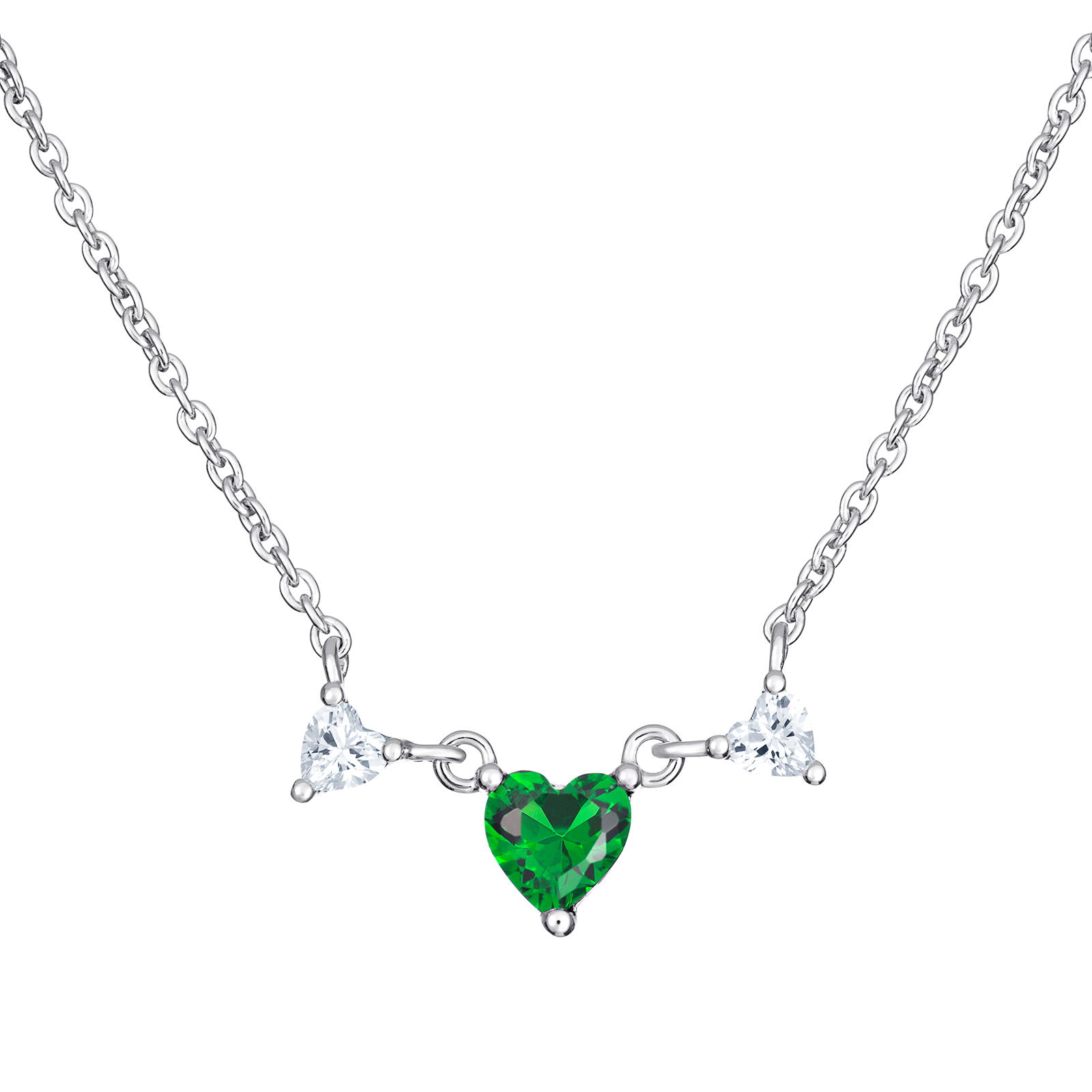 S/S CZ Emerald Necklace