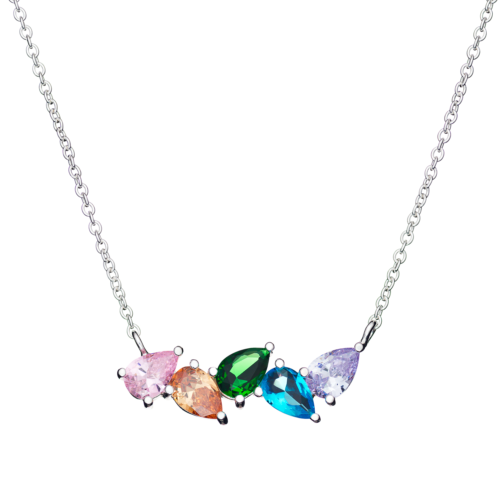 S/S CZ Coloured Necklace