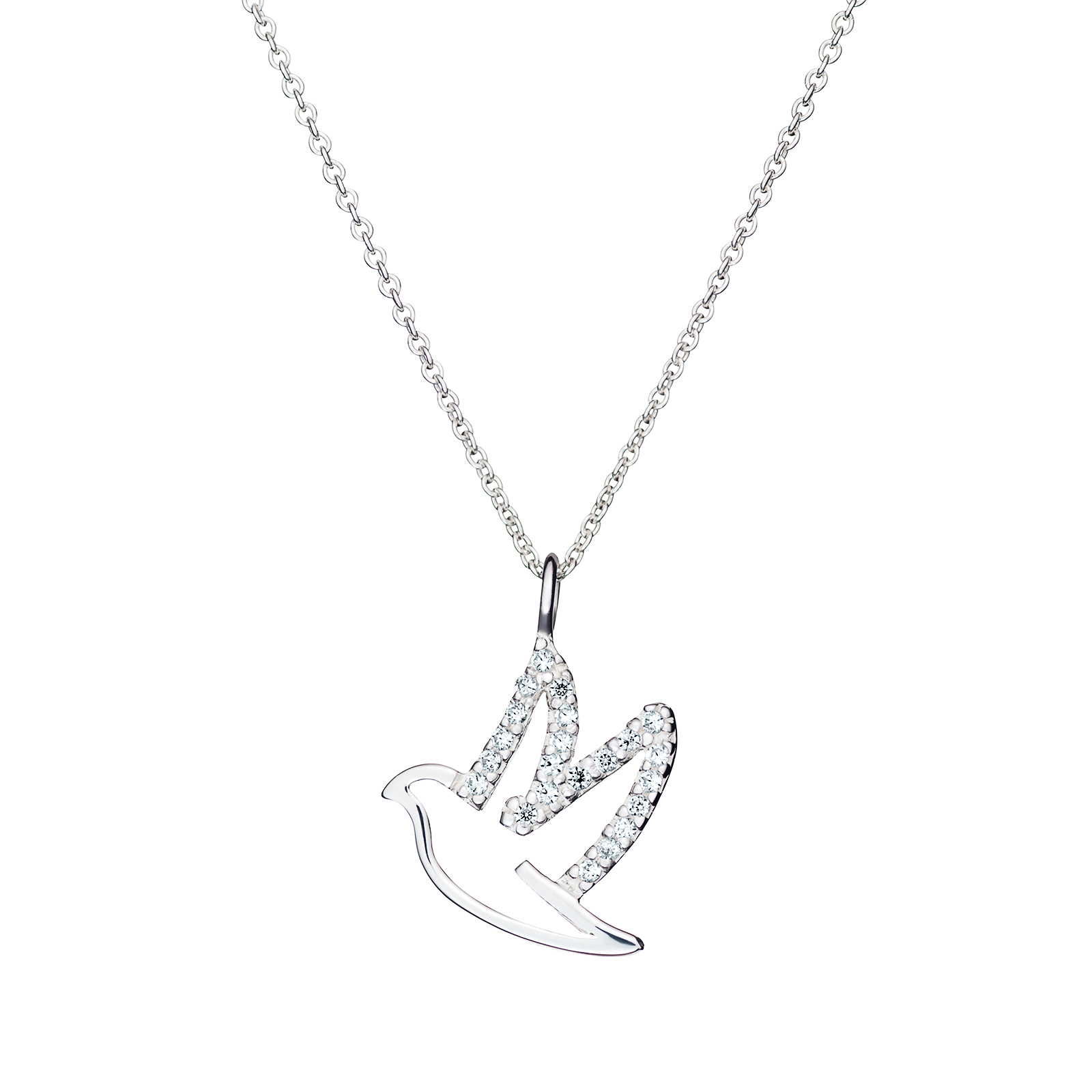 S/S CZ Bird Necklace