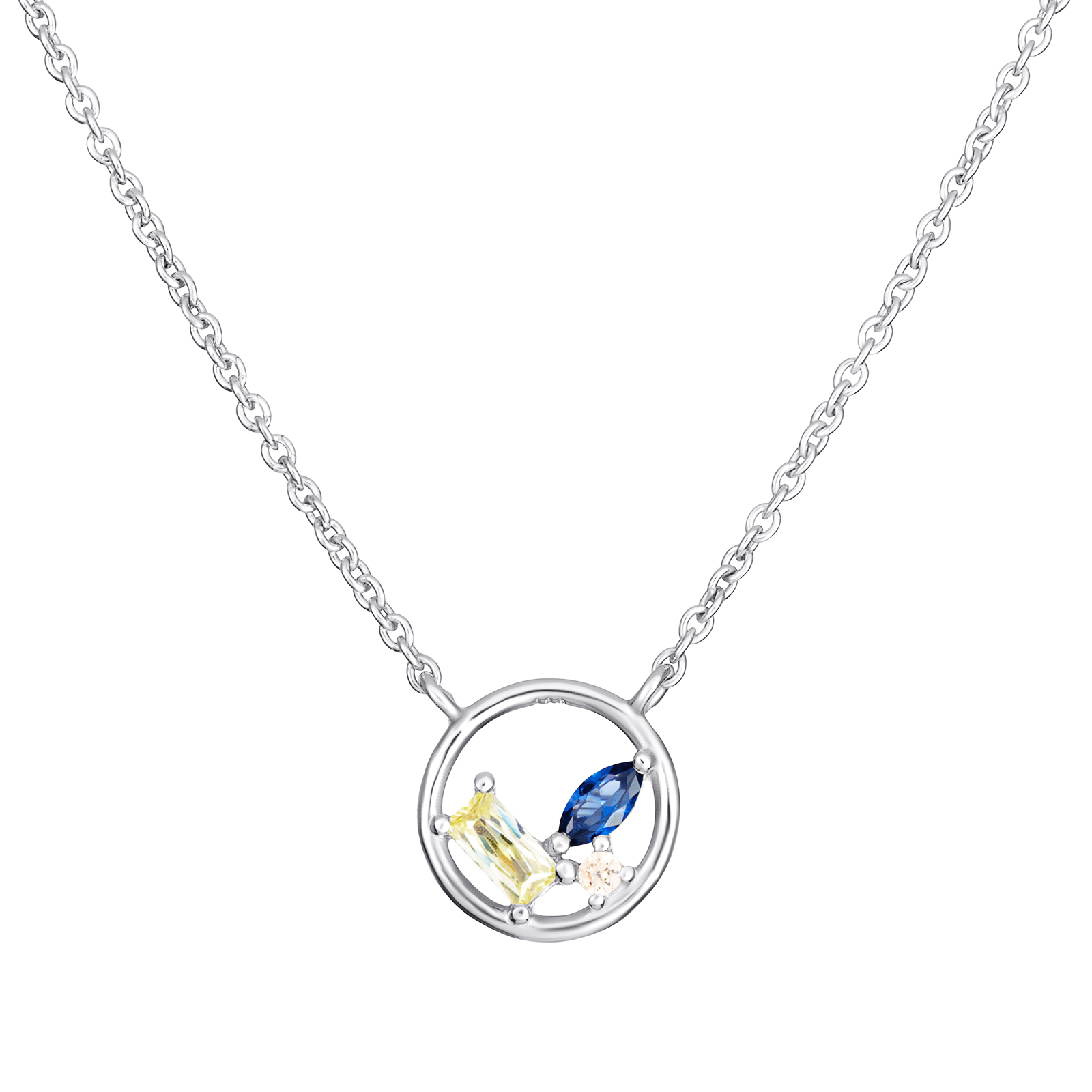 S/S CZ Circle Necklace