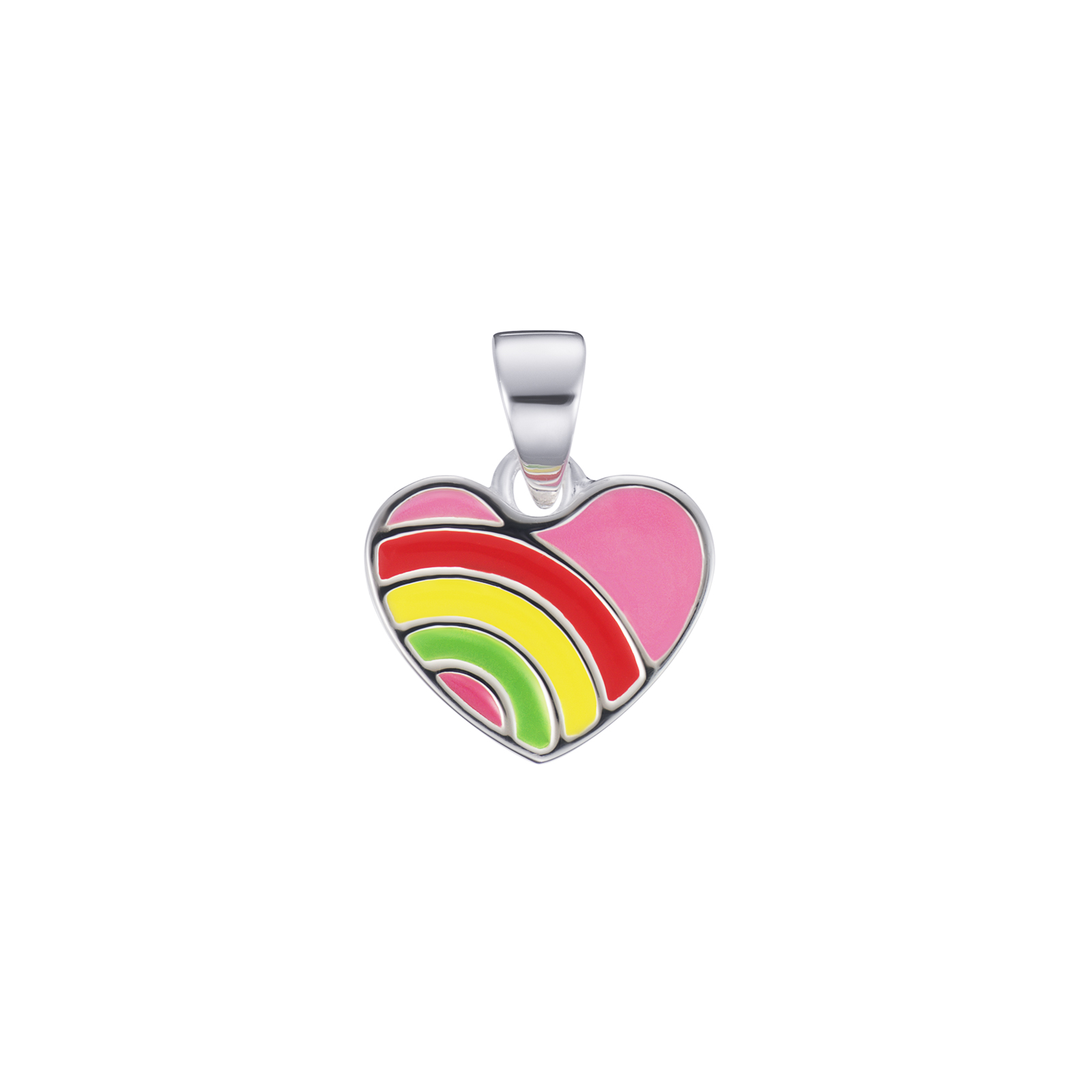 S/S Kids Coloured Heart Pendant