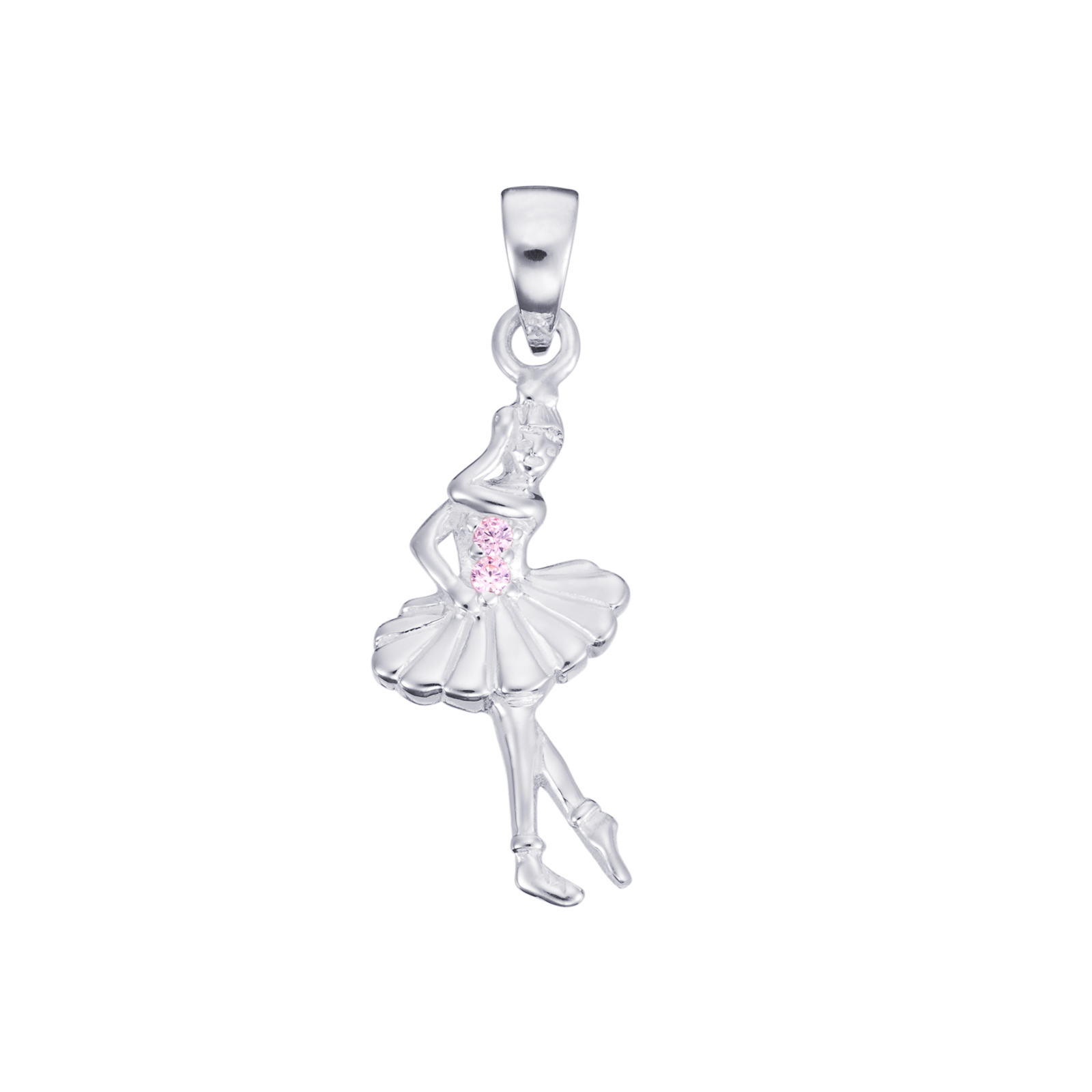 S/S CZ Ballerina Pendant