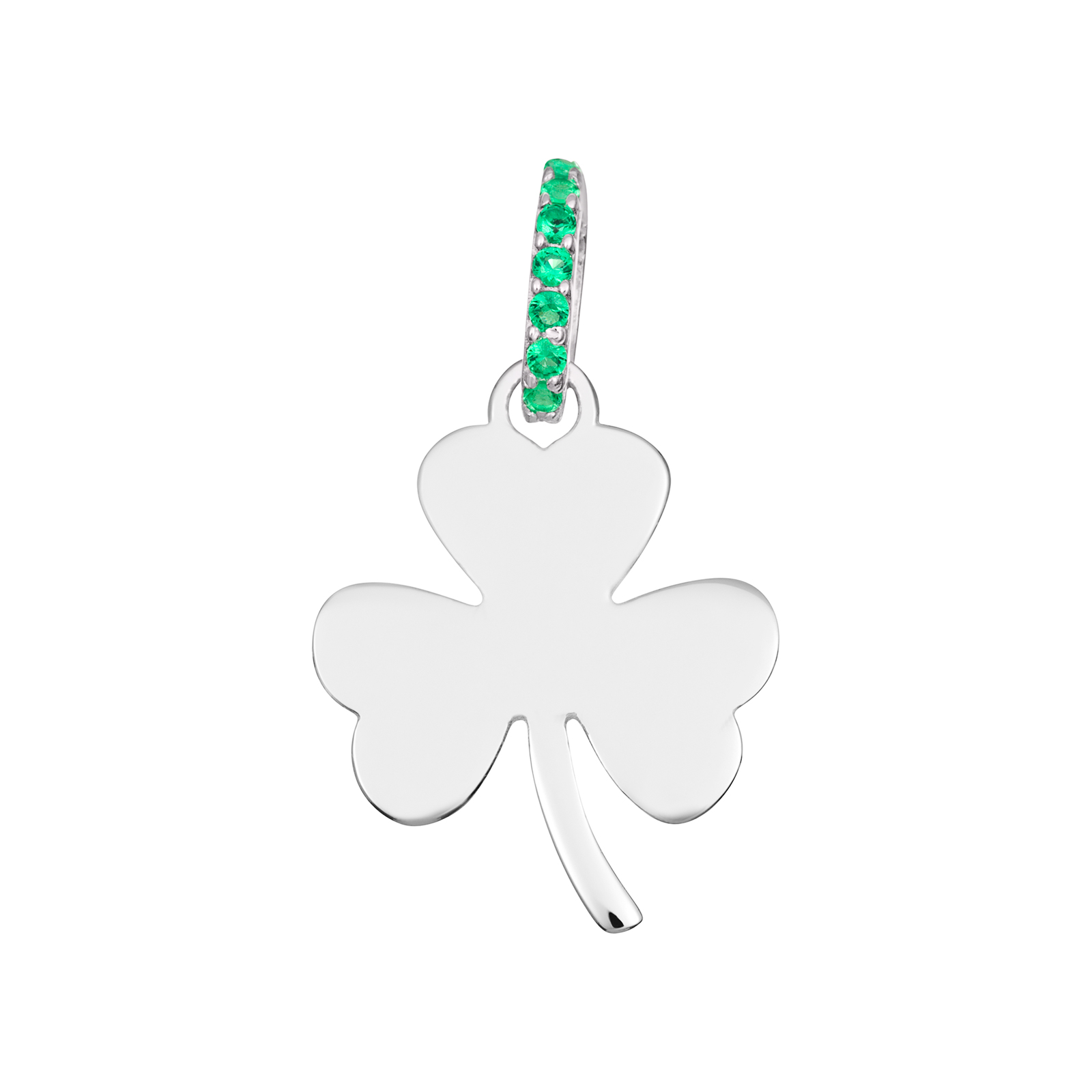 S/S CZ Shamrock Pendant