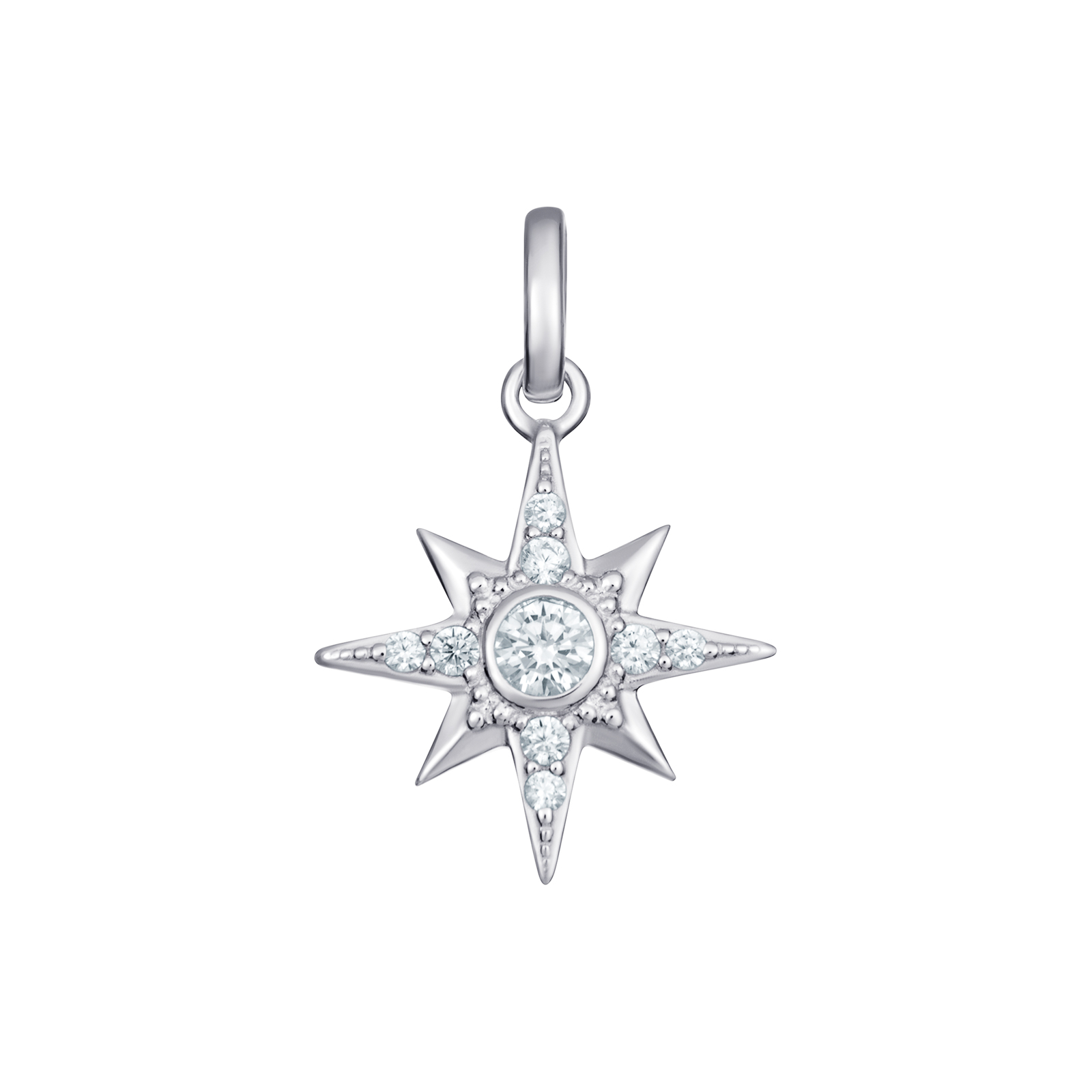 S/S R/P CZ Star Pendant