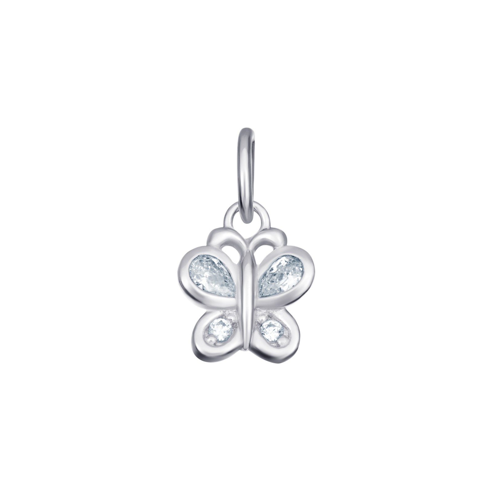 S/S R/P CZ Butterfly Pendant