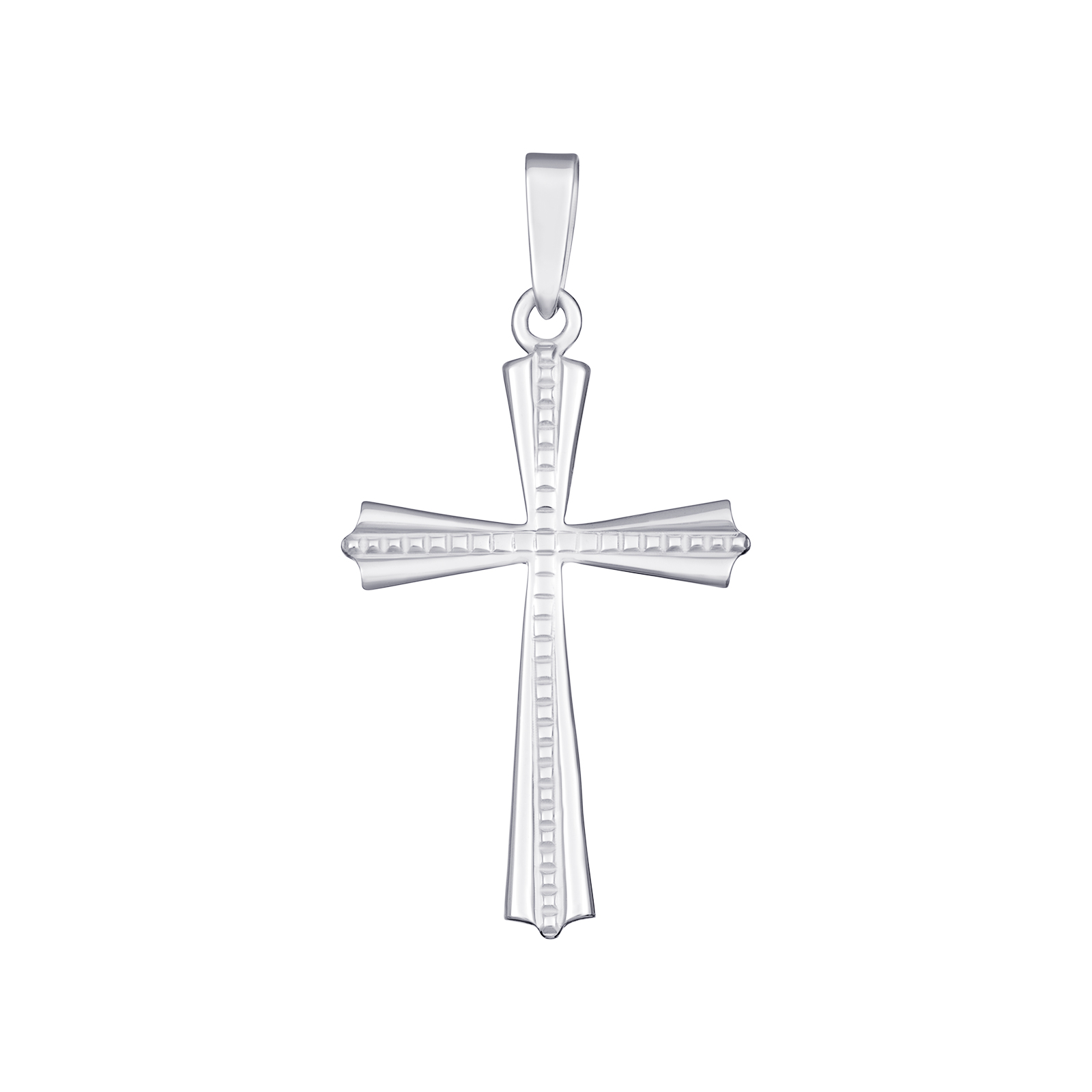 S/S Ribbed Cross Pendant