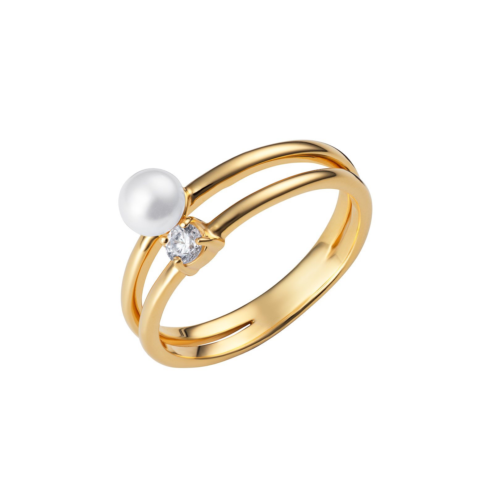 CZ Pearl G/PL Ring