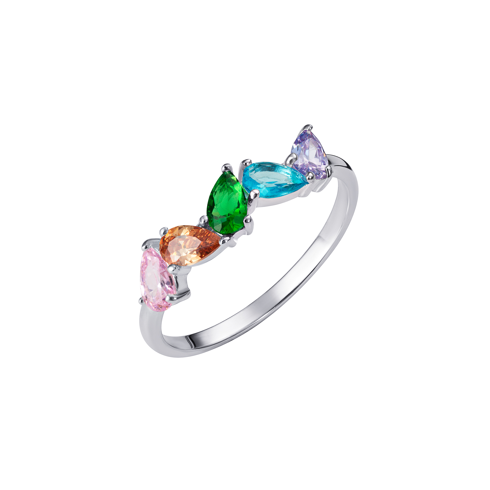 S/S Coloured CZ Ring