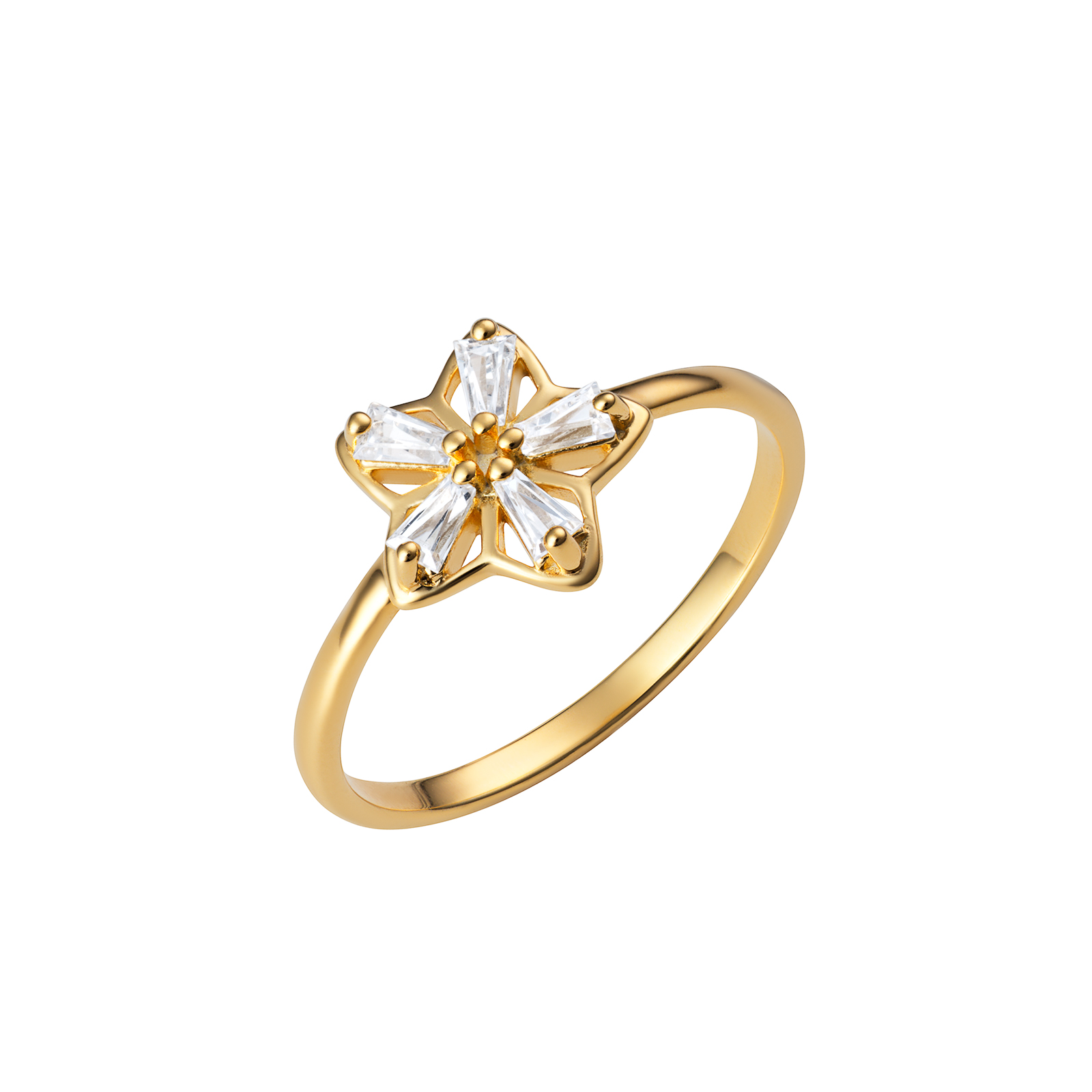 S/S G/P CZ Flower Ring