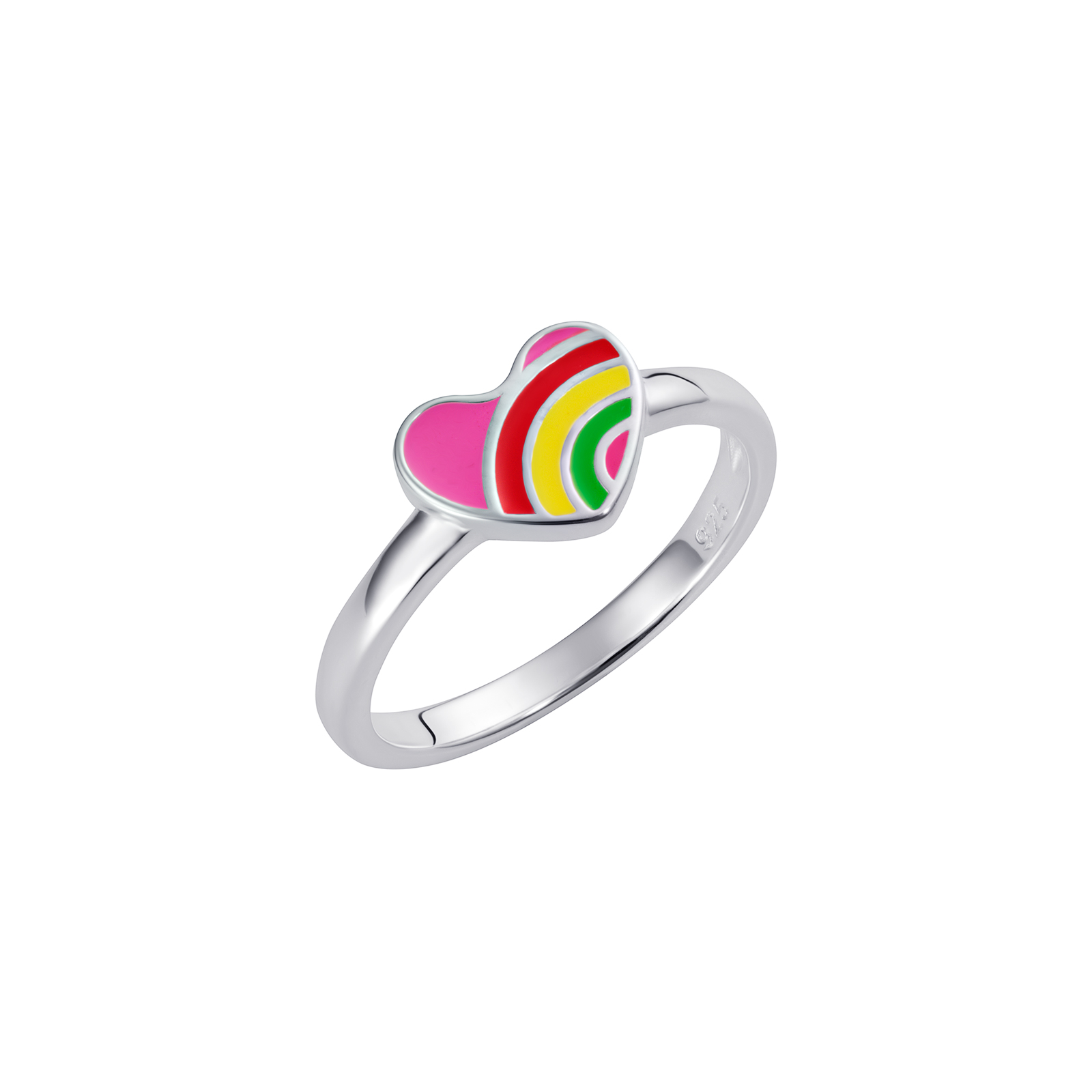 S/S Coloured Heart Kids Ring