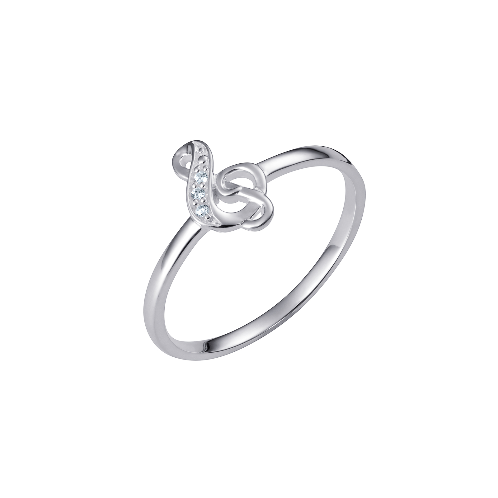 S/S CZ Music Cleft Ring